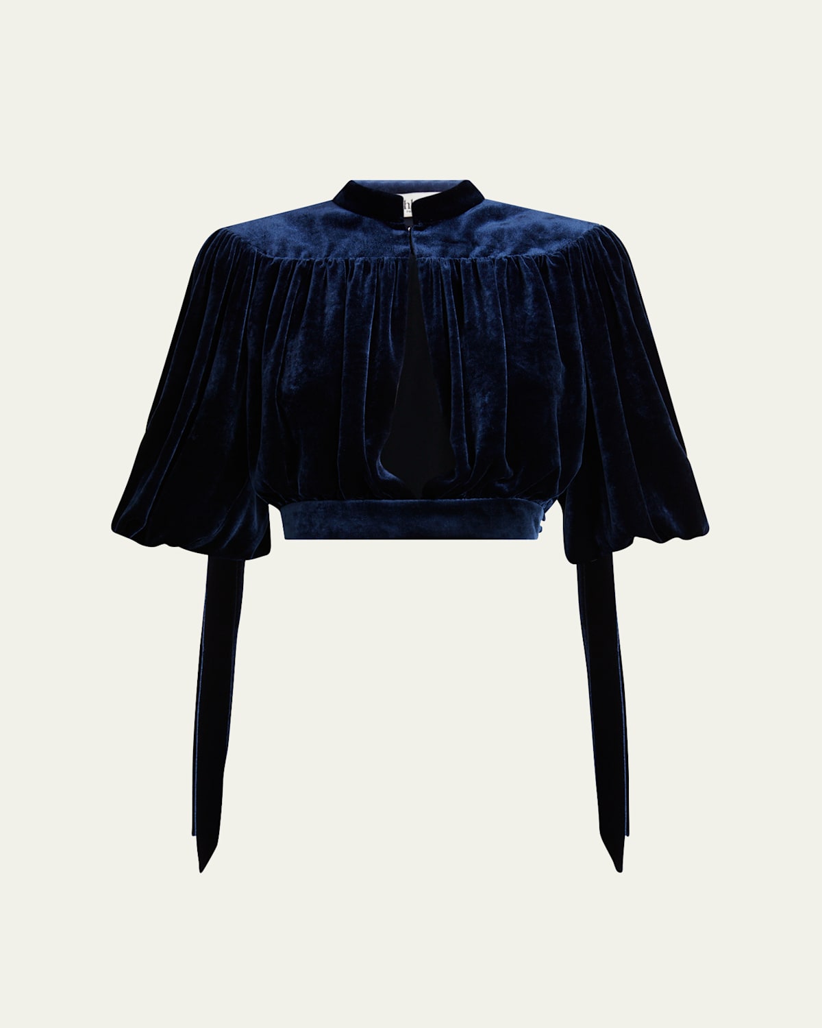 Chloé Velvet Cropped Keyhole Top In Summer Night
