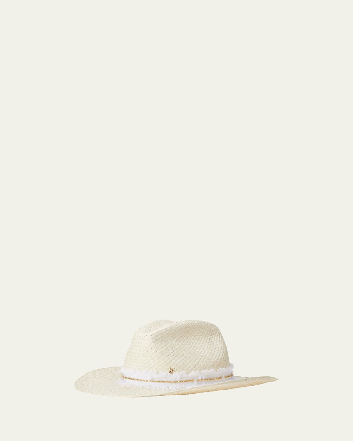 Maison Michel Austin Denim Strass Straw Cowboy Hat | Thumbnail 1