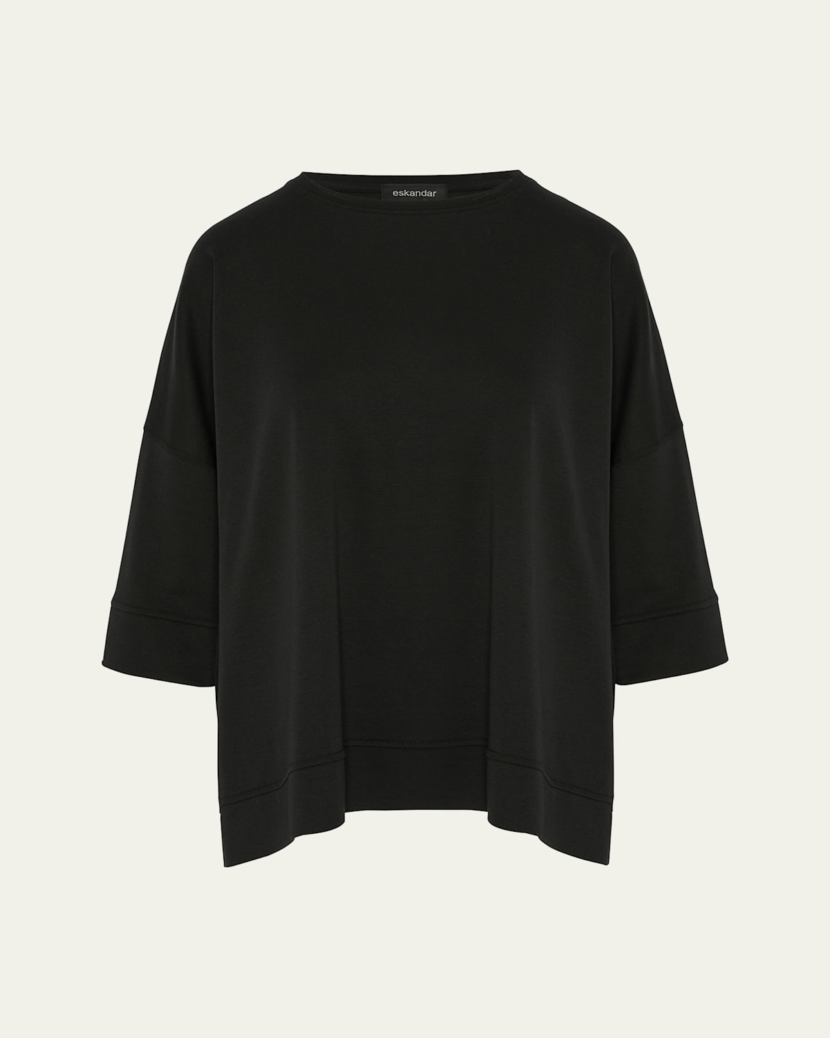 ESKANDAR ROUND NECK 3-4 SLEEVE TOP WITH HEMBANDS (MID PLUS) 