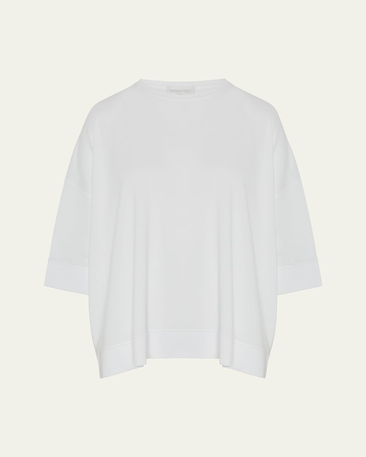 ESKANDAR ROUND NECK 3-4 SLEEVE TOP WITH HEMBANDS (MID PLUS) 