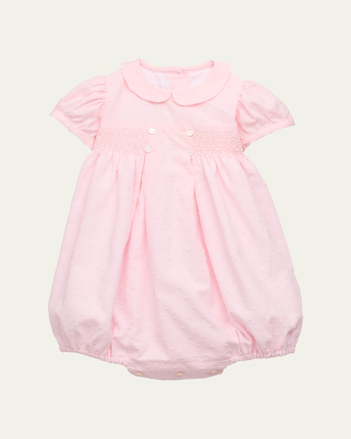 Mariella Ferrari Girl's Swiss Dot Smocked Bubble Romper In 64