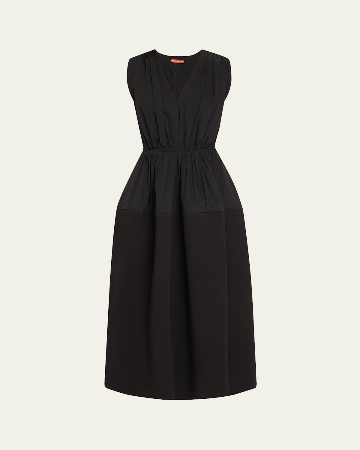 Altuzarra Mika Gathered Sleeveless Midi Dress