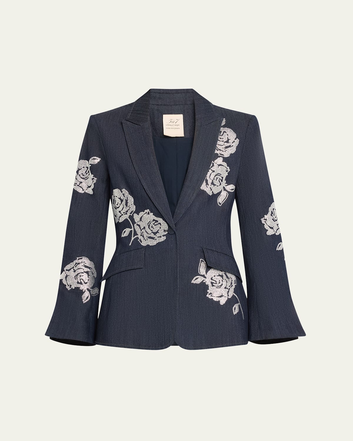 Cinq À Sept Heatset Roses Cheyenne Blazer In Indigo