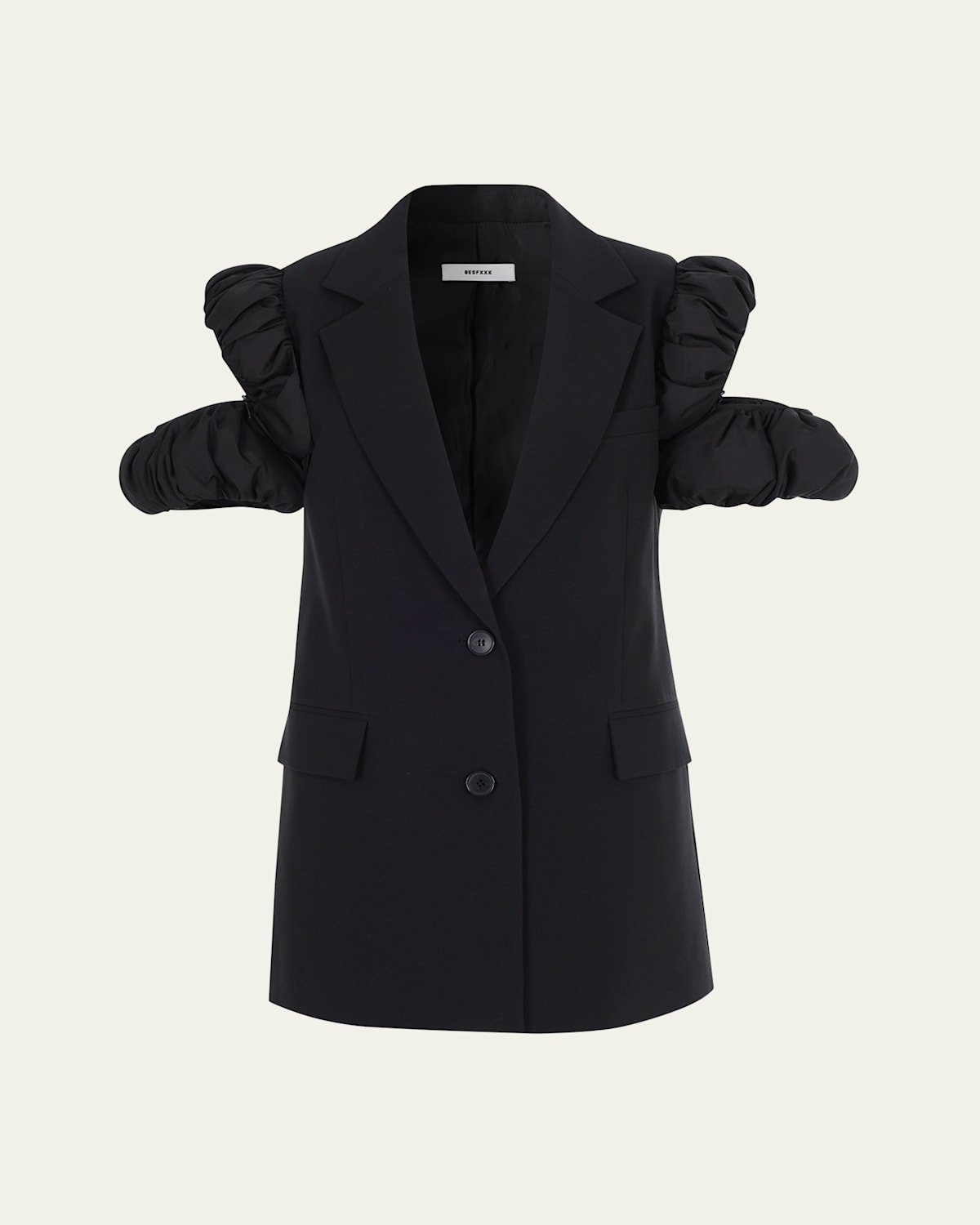 Puffer Cold-Shoulder Blazer