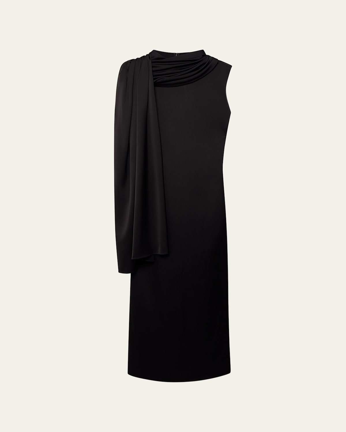 Shop Another Tomorrow Scarf Satin Maxi Dress In Black
