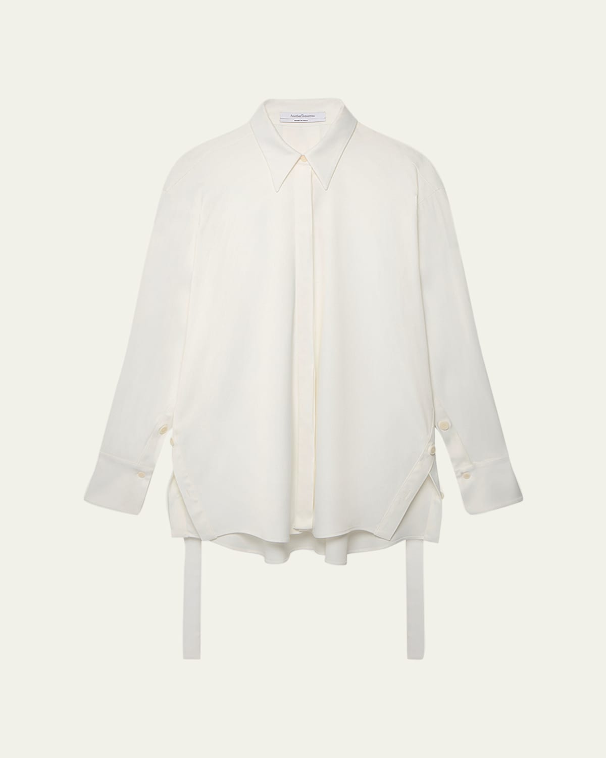 Bias Button-Side Collared Shirt