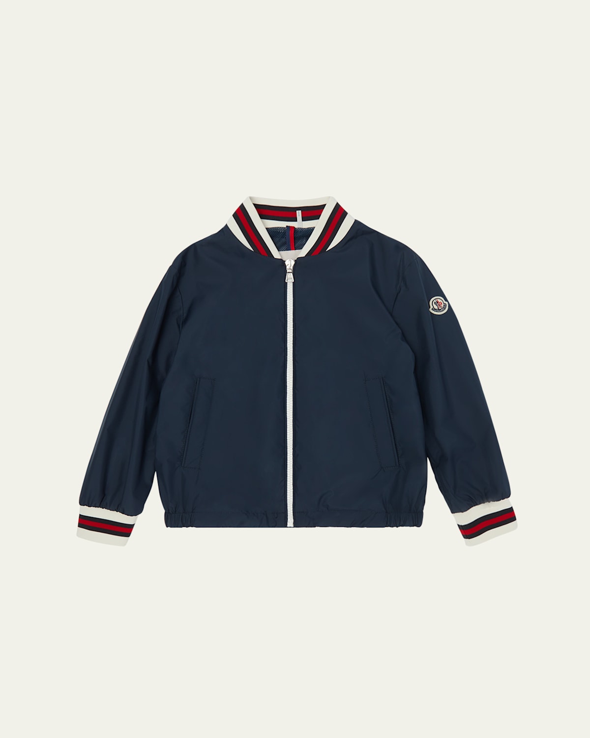 Moncler Maki Tricolour-trim Woven Bomber Jacket 4-14 Years Blue Night In Blue Nights