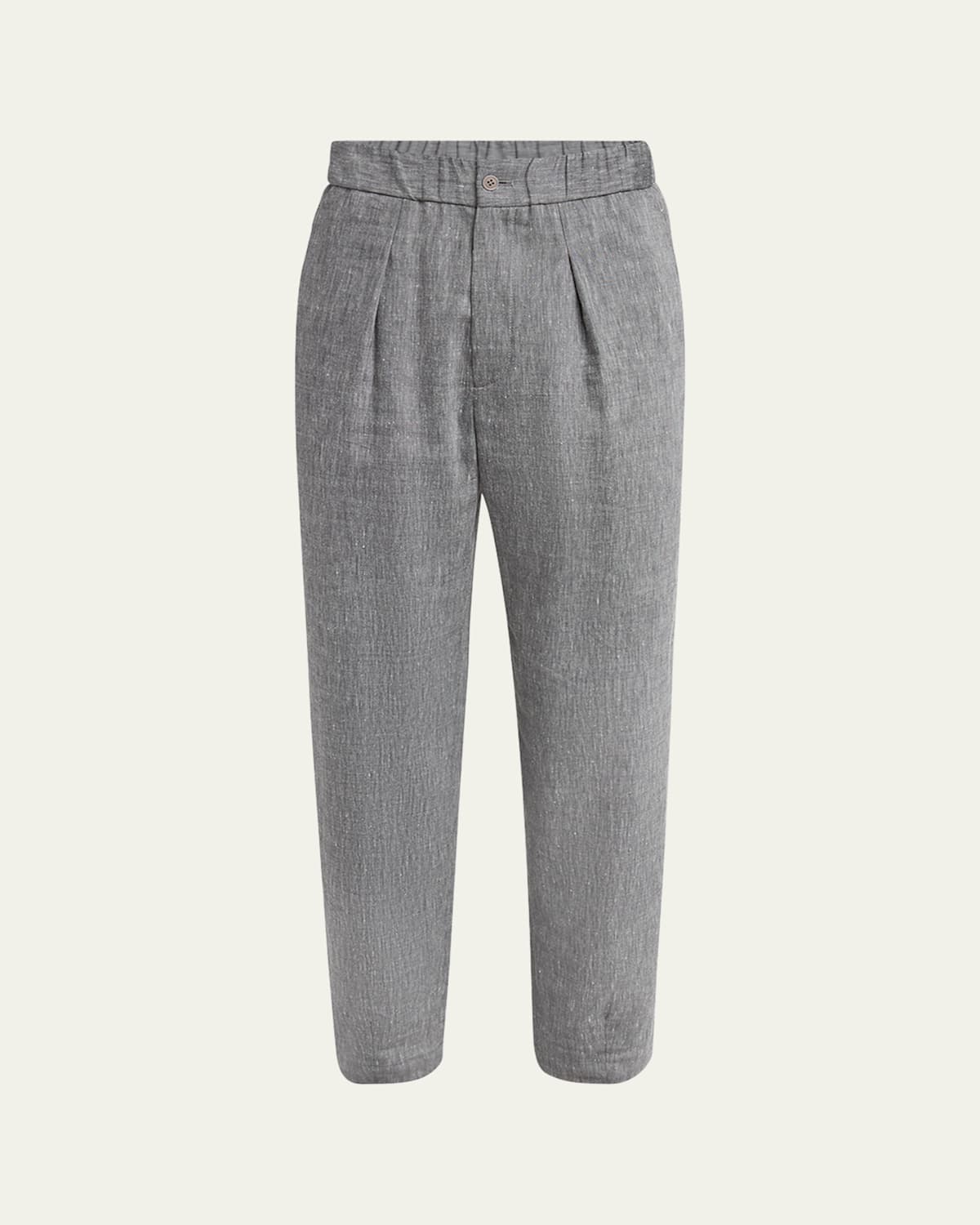 Giorgio Armani Men's One Shot Linen-wool Trousers In Multi Gray