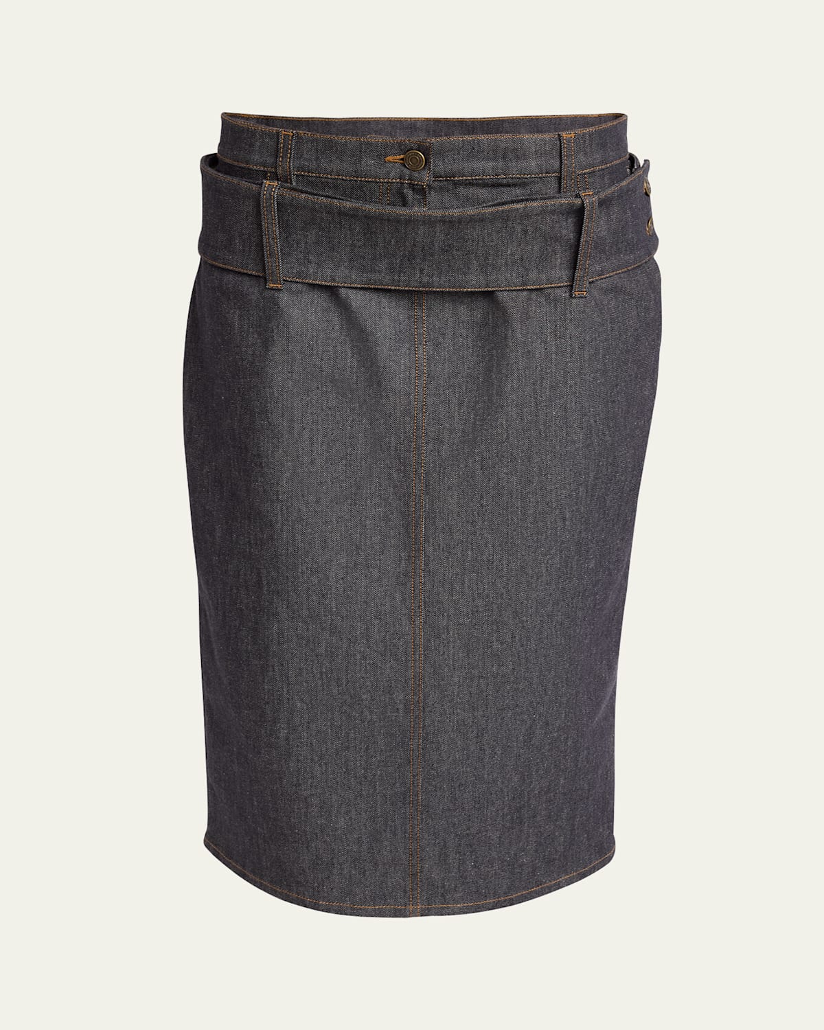 Courrèges Double-belt Denim Skirt