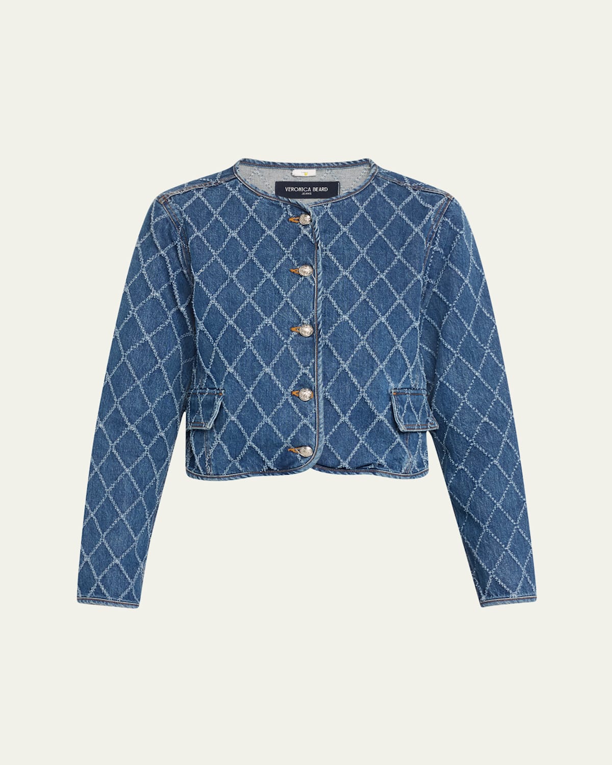 Nolita Diamond-Print Denim Jacket