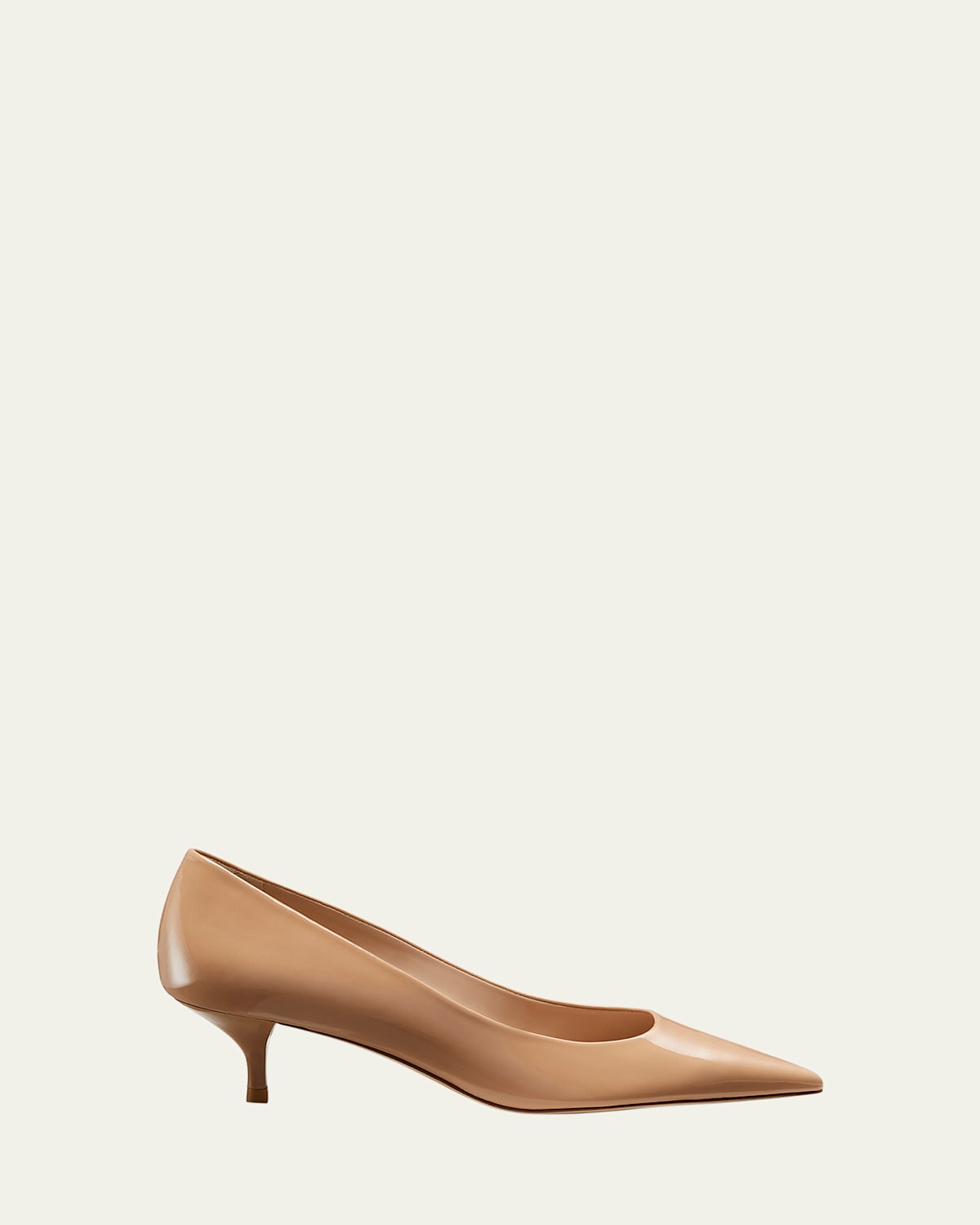 Stuart Weitzman Stuart Patent Kitten Pumps In Adobe