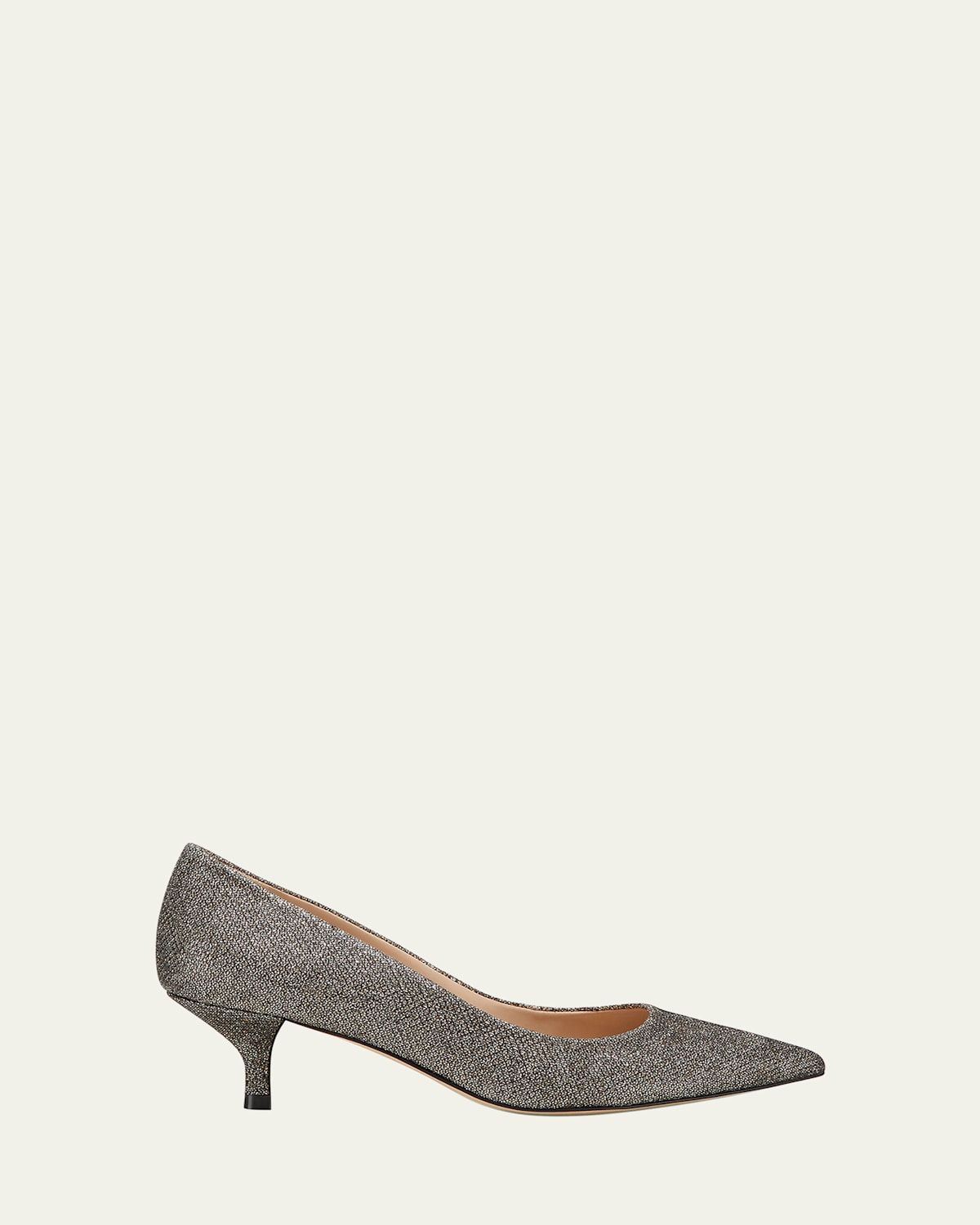 STUART WEITZMAN STUART METALLIC KITTEN PUMPS 