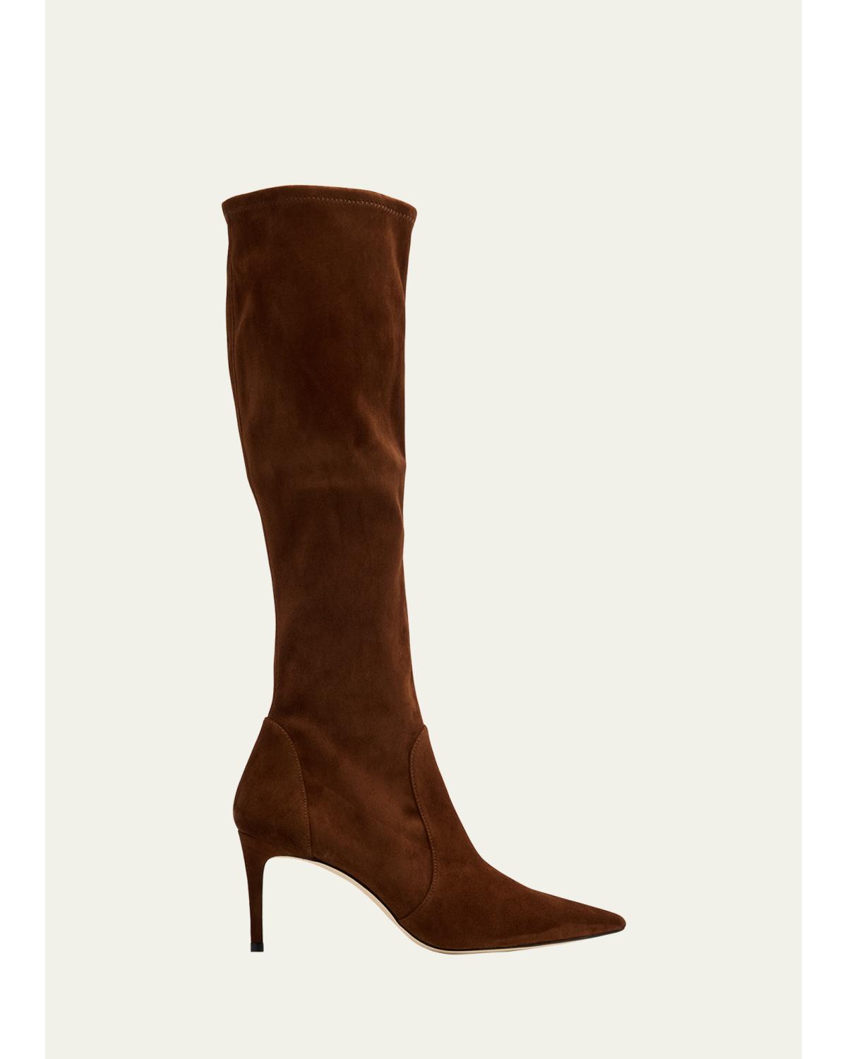 Stuart Power Suede Stiletto Knee Boots