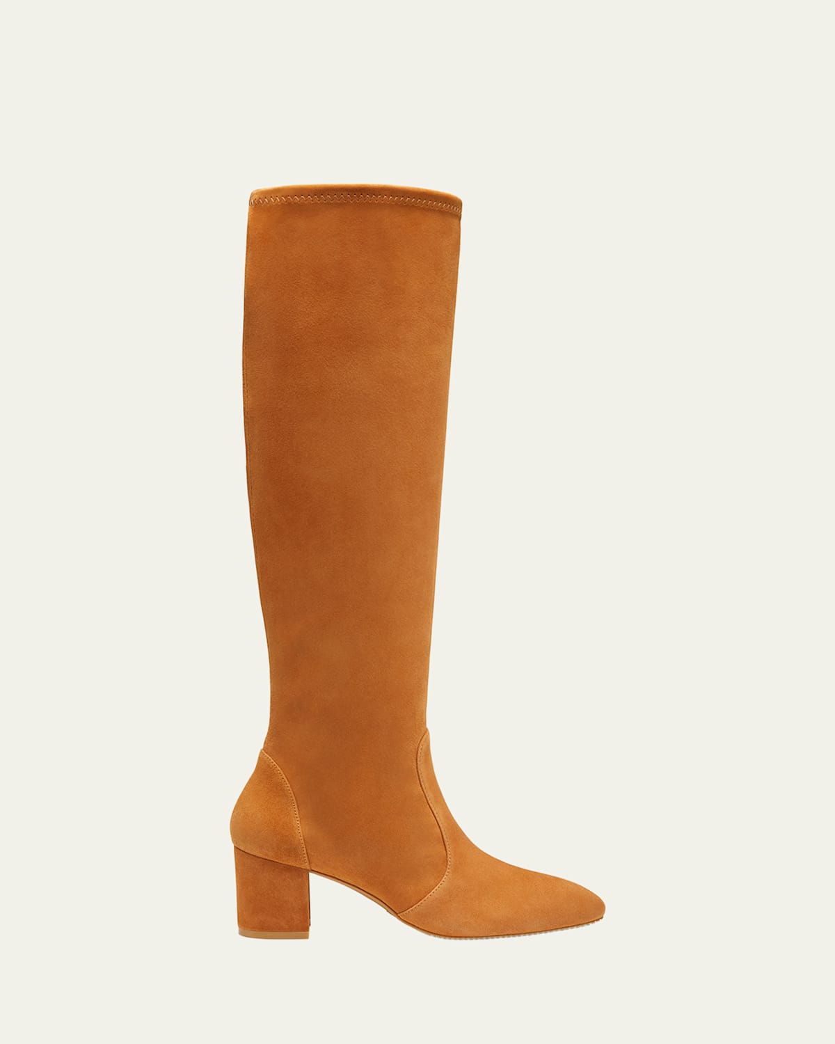 Stuart Weitzman Yuliana Stretch Suede Knee Boots In Hazel