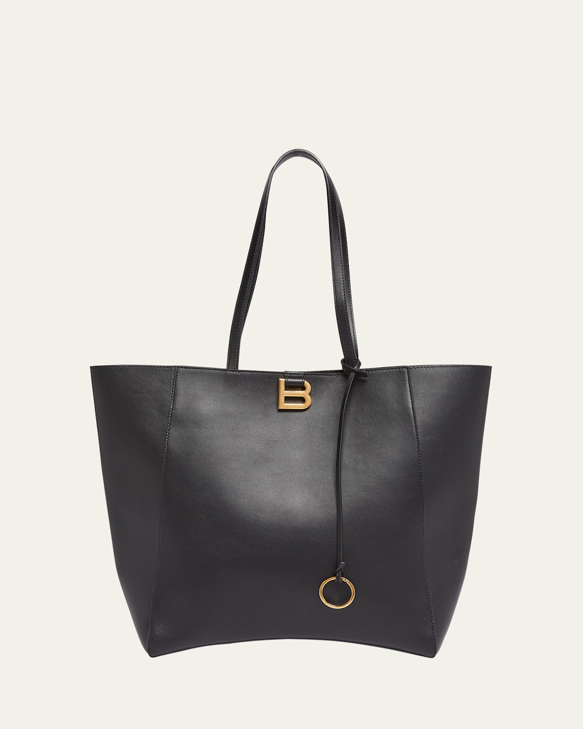 Balenciaga Large Hourglass Soft Leather Tote In 1000 Black