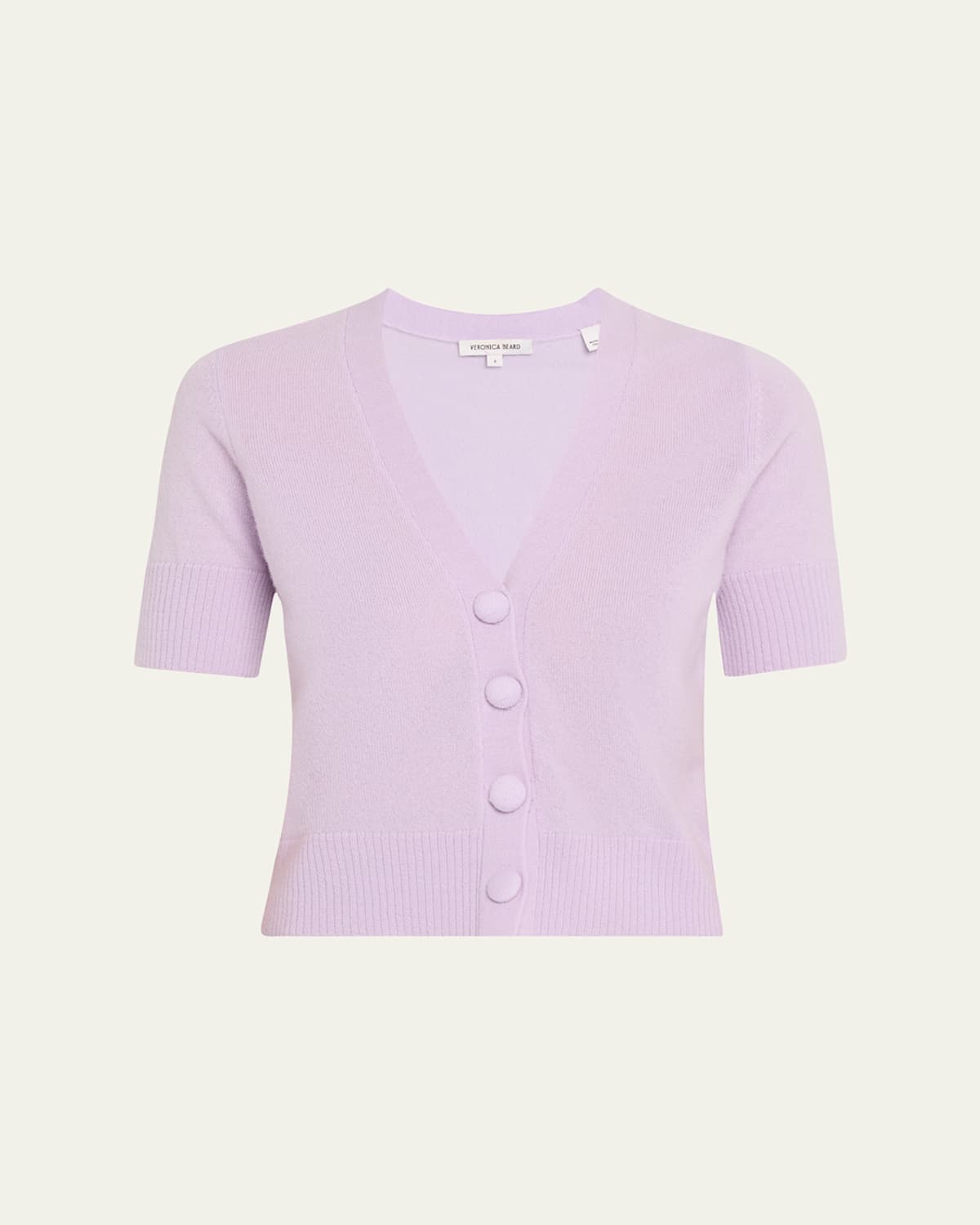 Solene Short-Sleeve Cashmere Cardigan