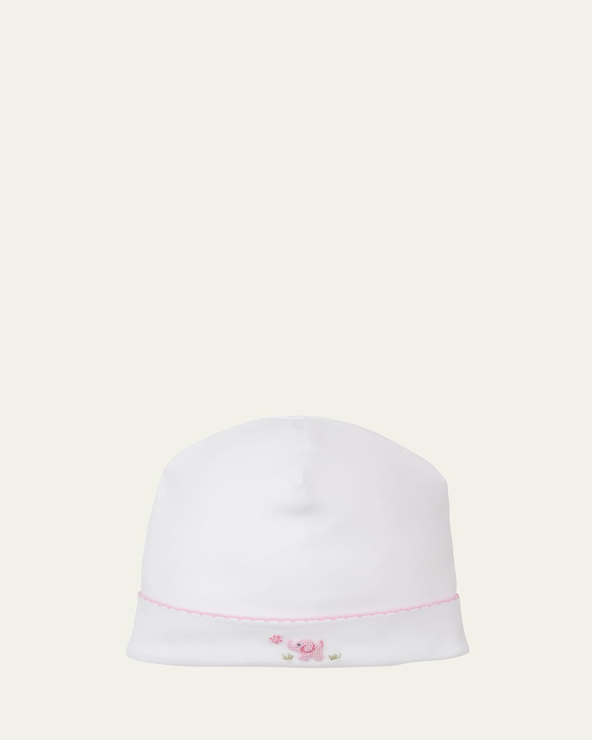 Kissy Kissy Girl's Premier Elephant Empire Hand-embroidered Hat In White/pink