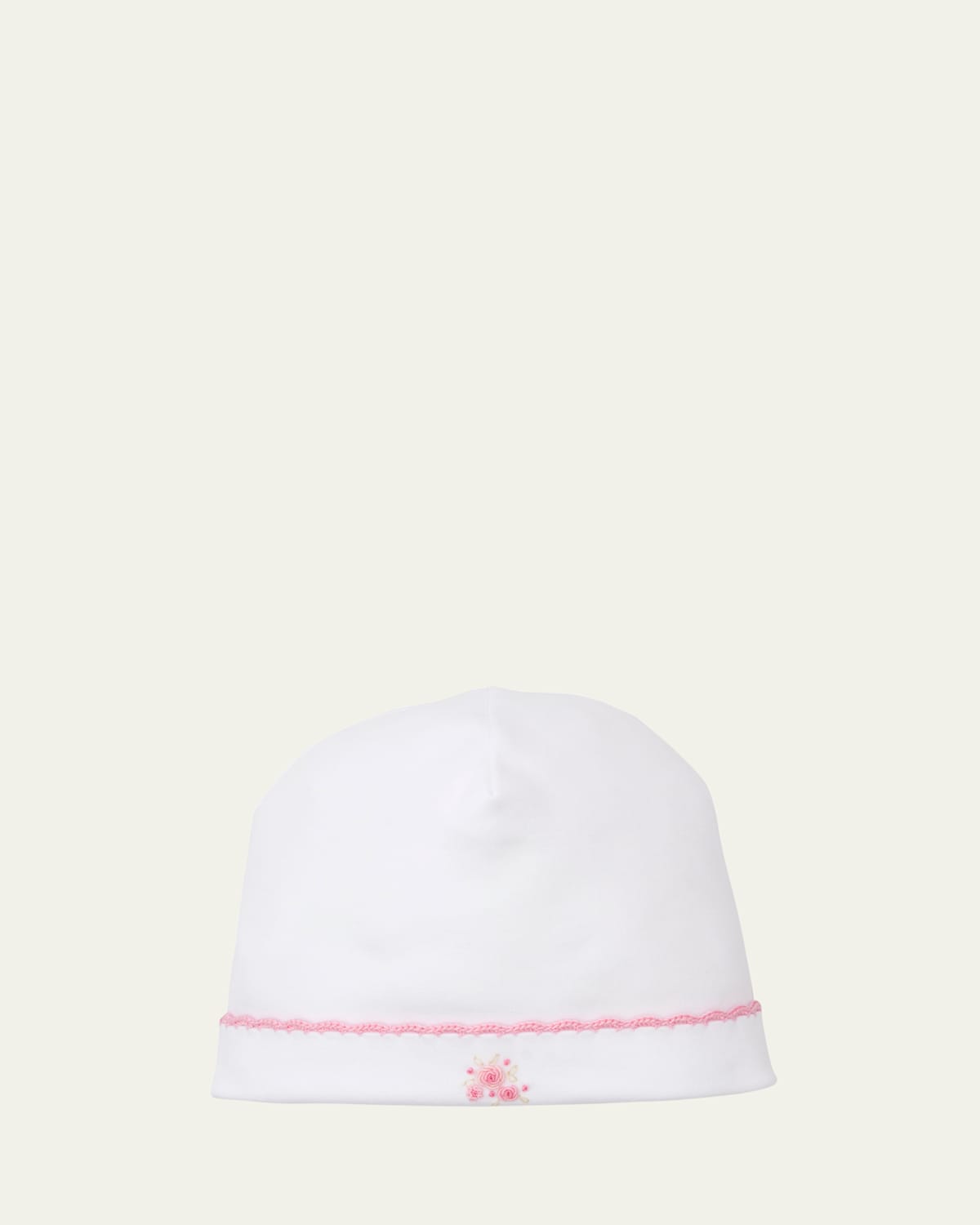 Kissy Kissy Girl's Premier Garden Bouquet Embroidered Hat In White/pink