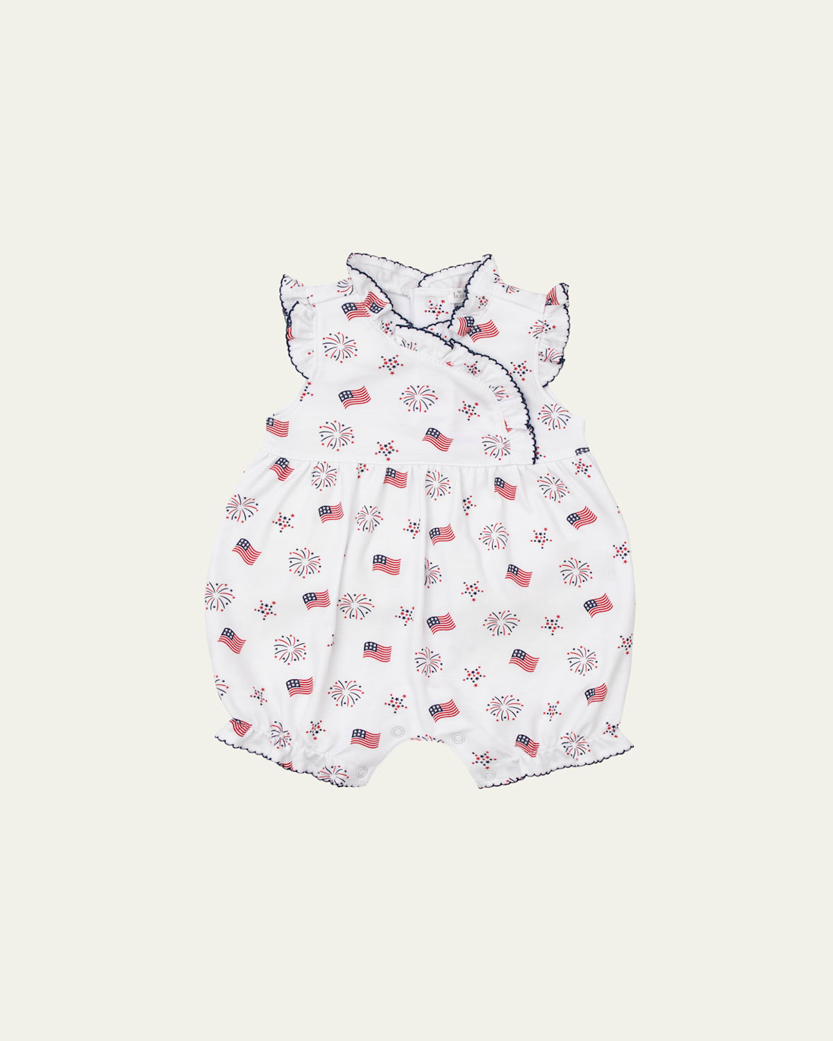 Kissy Kissy Girl's Bold Stripes And Bright Stars Short Playsuit In Multi