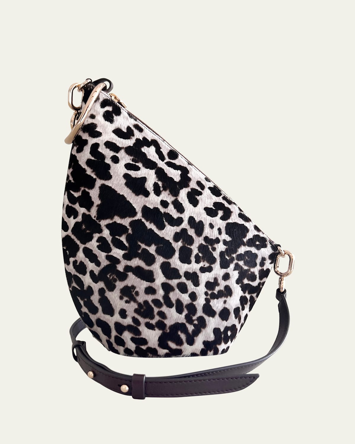 Esha Soni Slope Leopard Calf Hair Crossbody Bag In Leopard