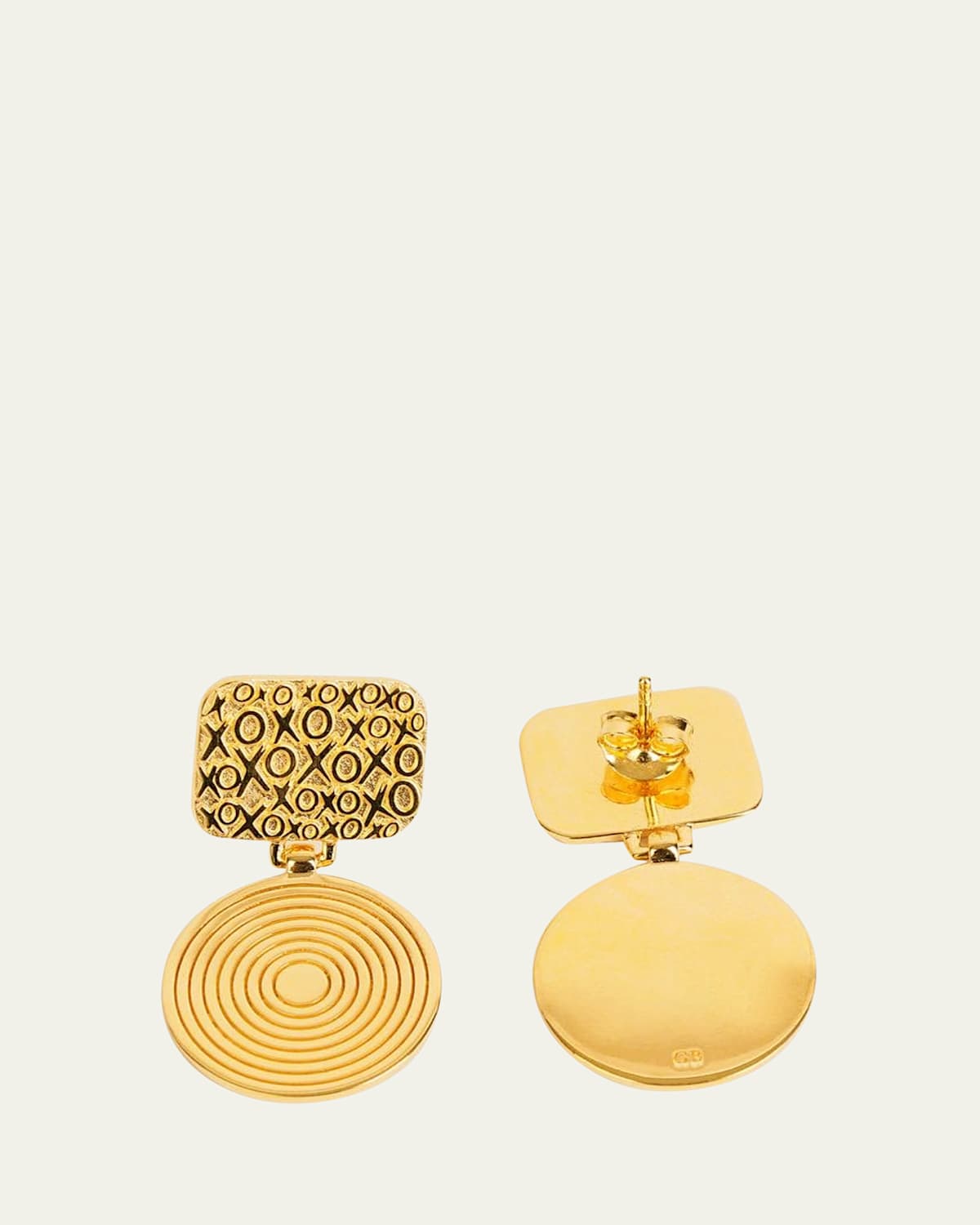 XO Drop Disk Earrings