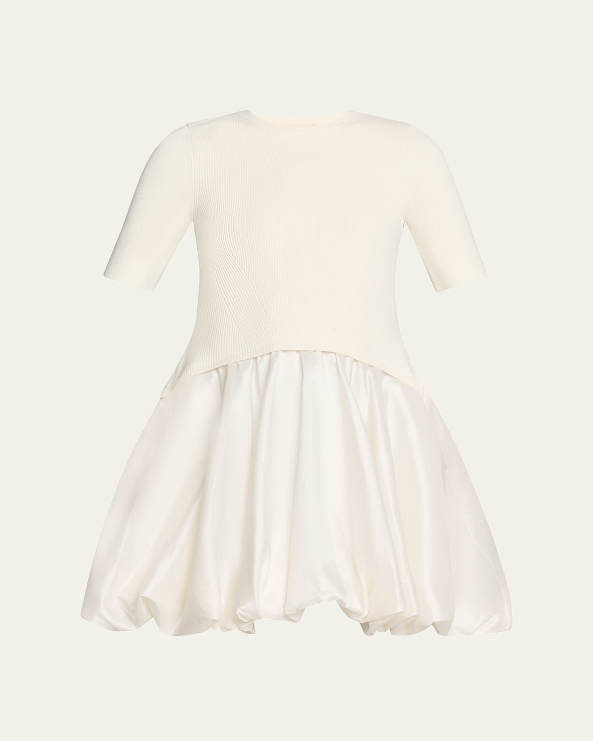 Simkhai Kenny Short-sleeve Bubble Dress In Ivory