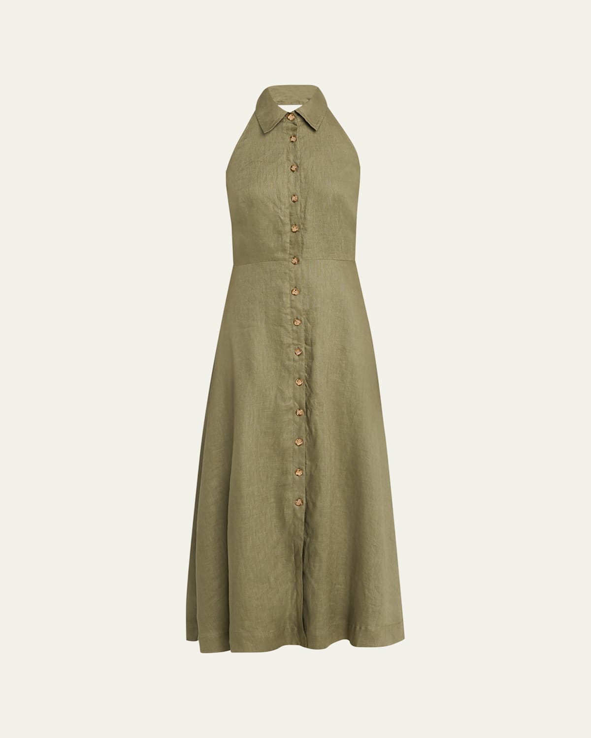 Veronica Beard Mackey Button-front A-line Dress In Stone Army