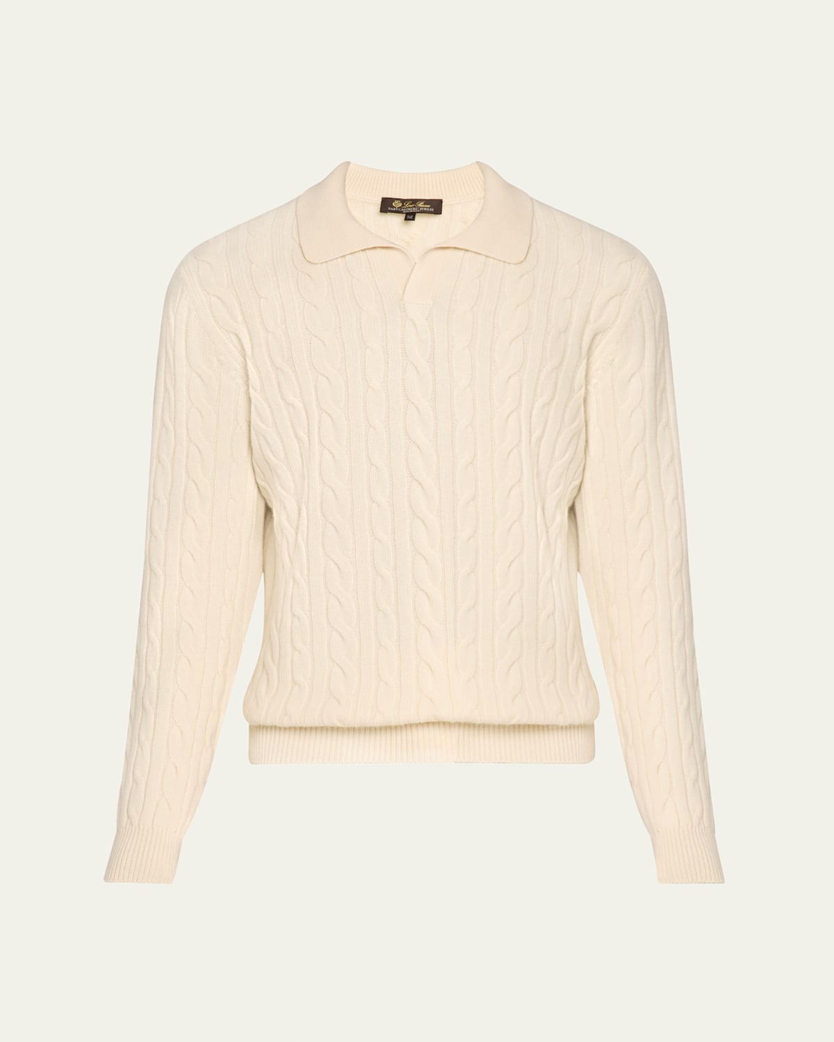 Loro Piana Men's Jubilee Baby Cashmere Polo Sweater In Neutral