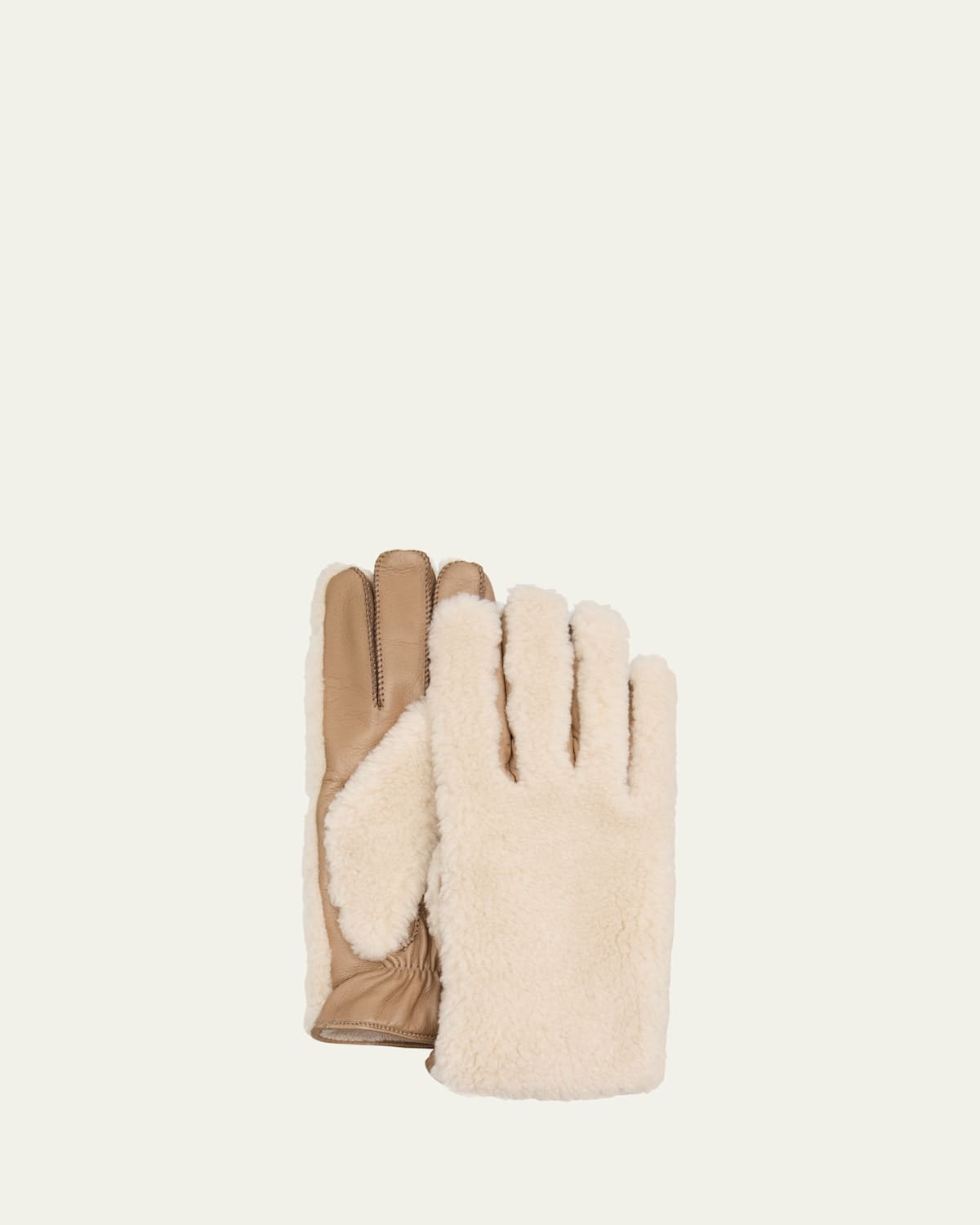 Loro Piana Men's Jarno Cashmere Fur And Leather Gloves In A00g Ancient Paper