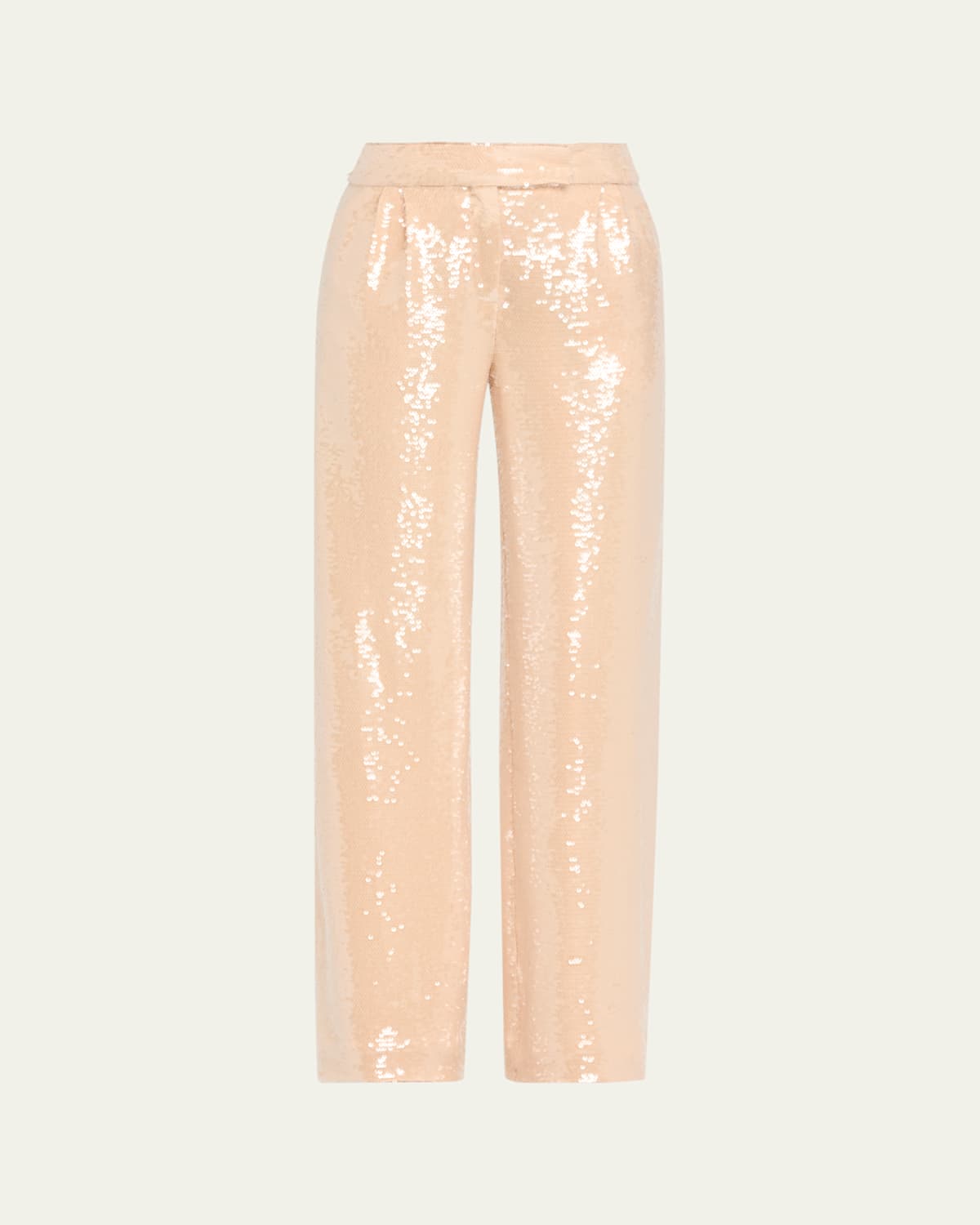 Sequin Pleated Wide-Leg Trousers