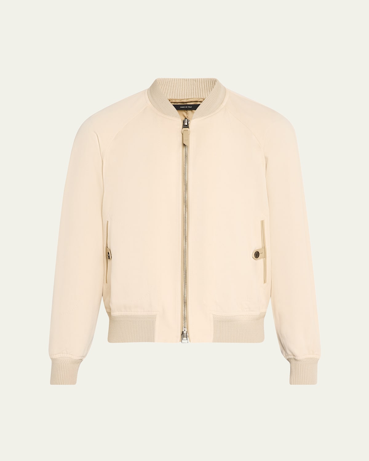 Tom Ford Gabardine Bomber Jacket In Brown