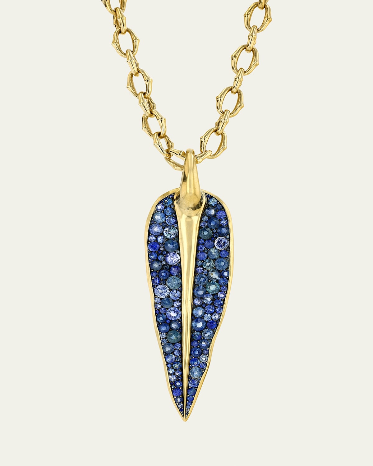 One-Of-A-Kind 18K Gold and Sterling Silver Vyv Pendant with Blue Sapphires