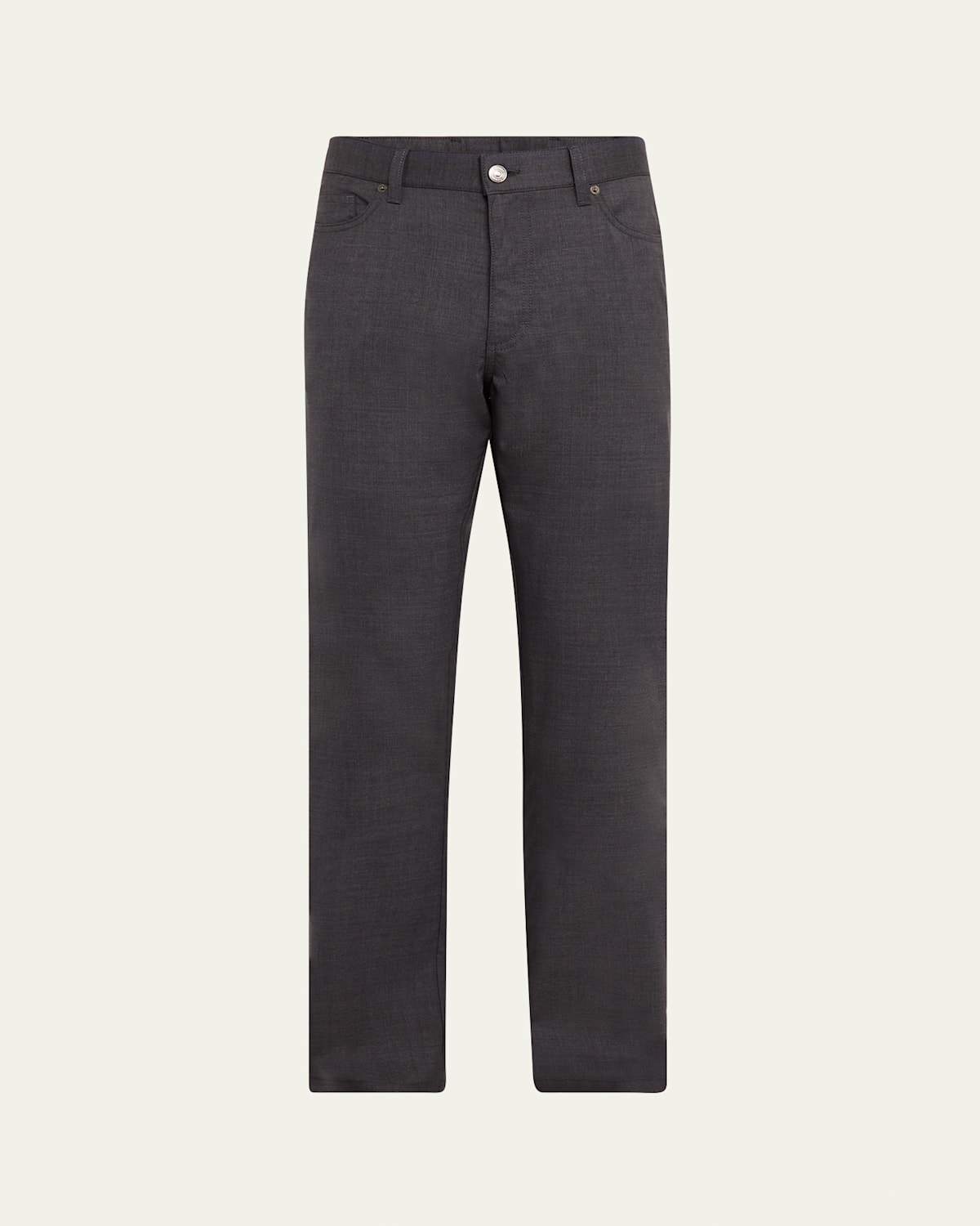 Zegna Men's Super 120s Wool Five-pocket Pants In Dk Gry Sld