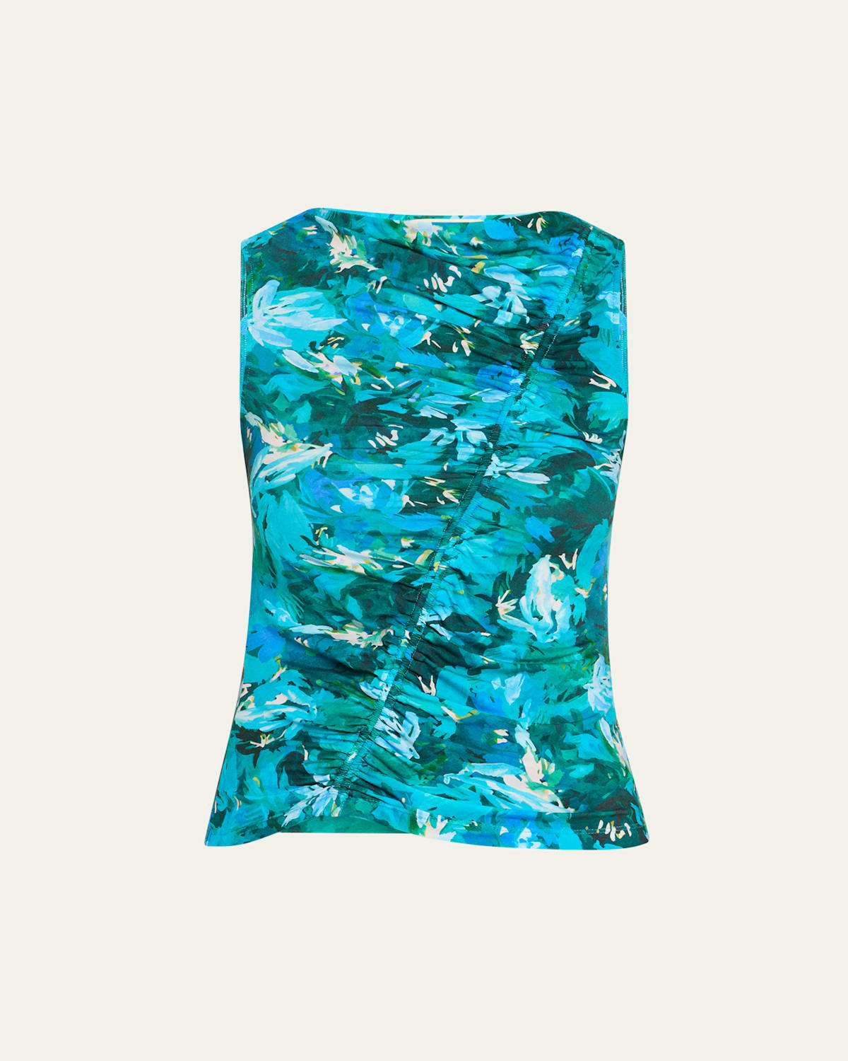 ULLA JOHNSON MEDEA ASYMMETRIC SHIRRED TOP 
