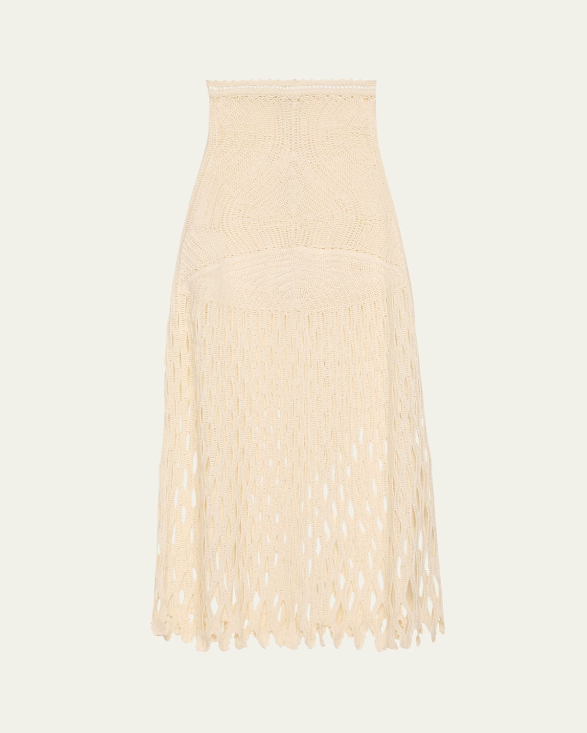 Ulla Johnson Rae Lace Linen Midi Skirt In White