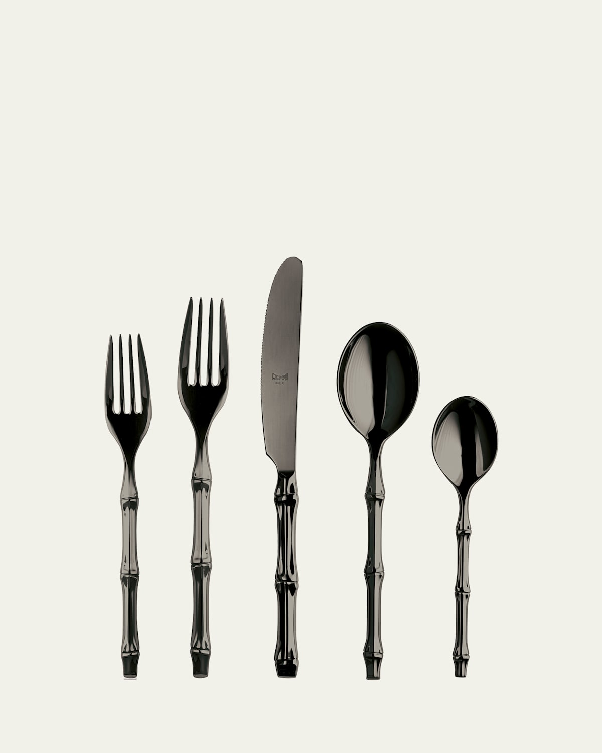 Mepra Bali Black Gold Mirror 5-piece Flatware Place Setting