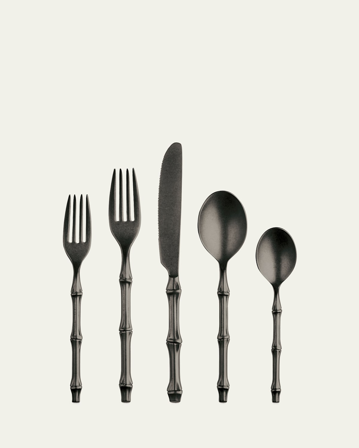 Mepra Bali Black Pewter 5-piece Flatware Place Setting
