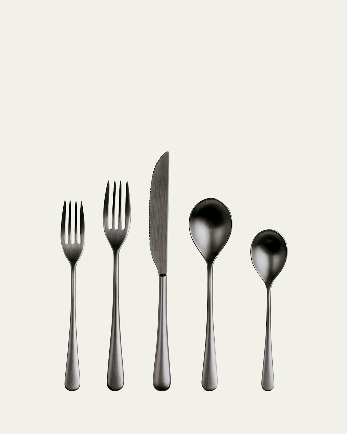 Mepra Neve Ice Black Gold 5-piece Flatware Place Setting