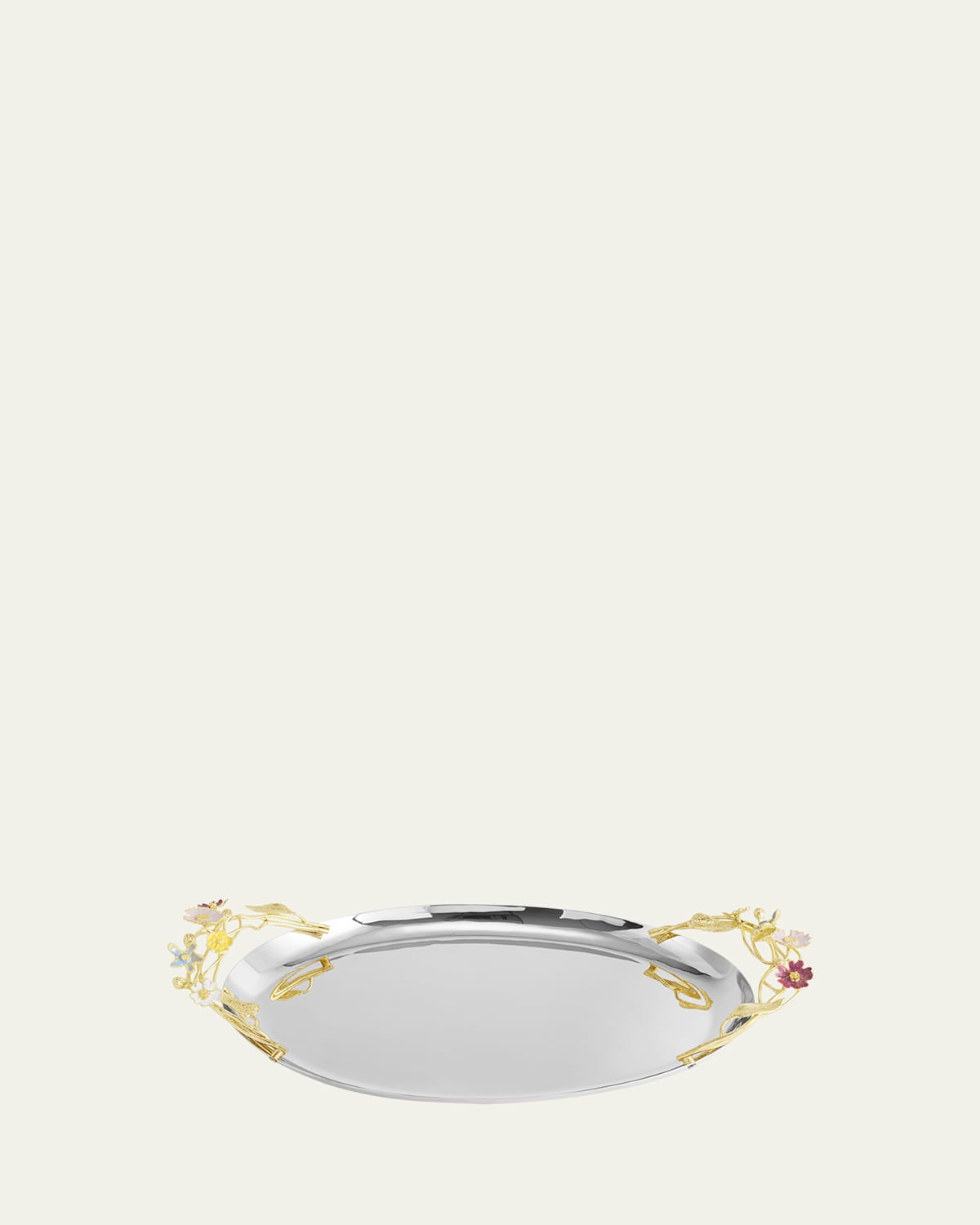 Michael Aram Wildflowers Oval Tray In Silver