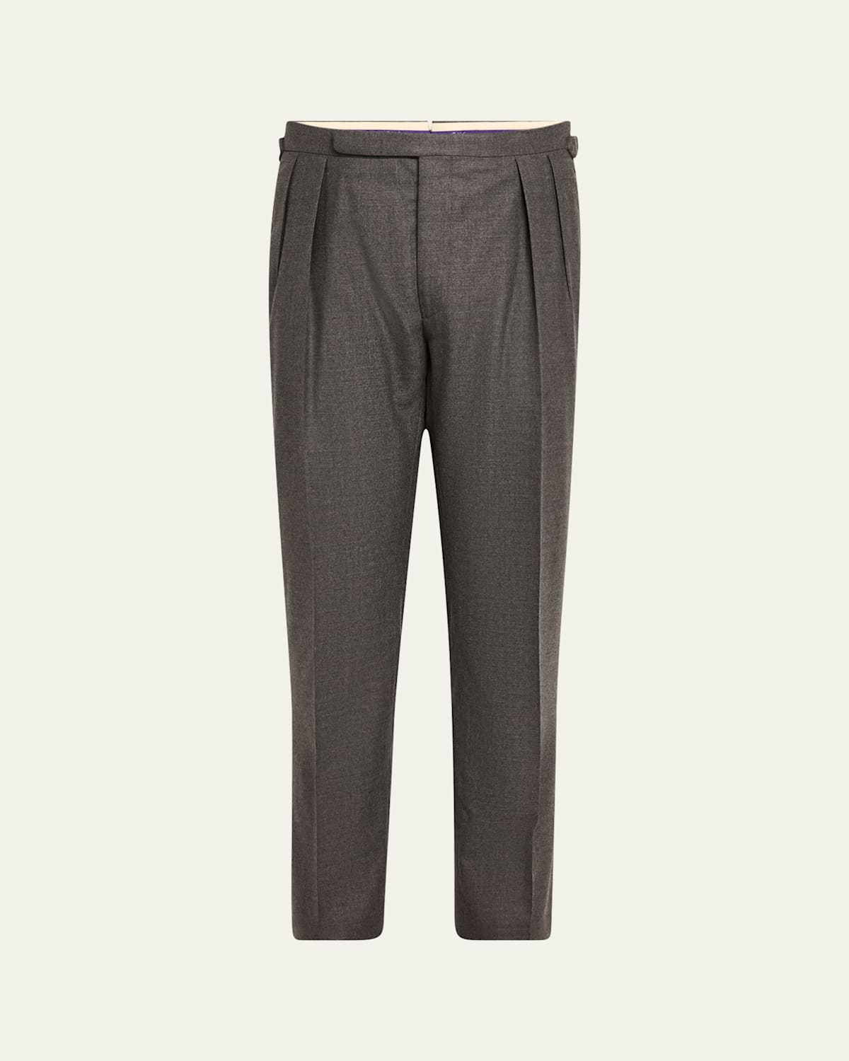 Polo Ralph Lauren Men's Gregory Pleated Flannel Pants In Grey Htr