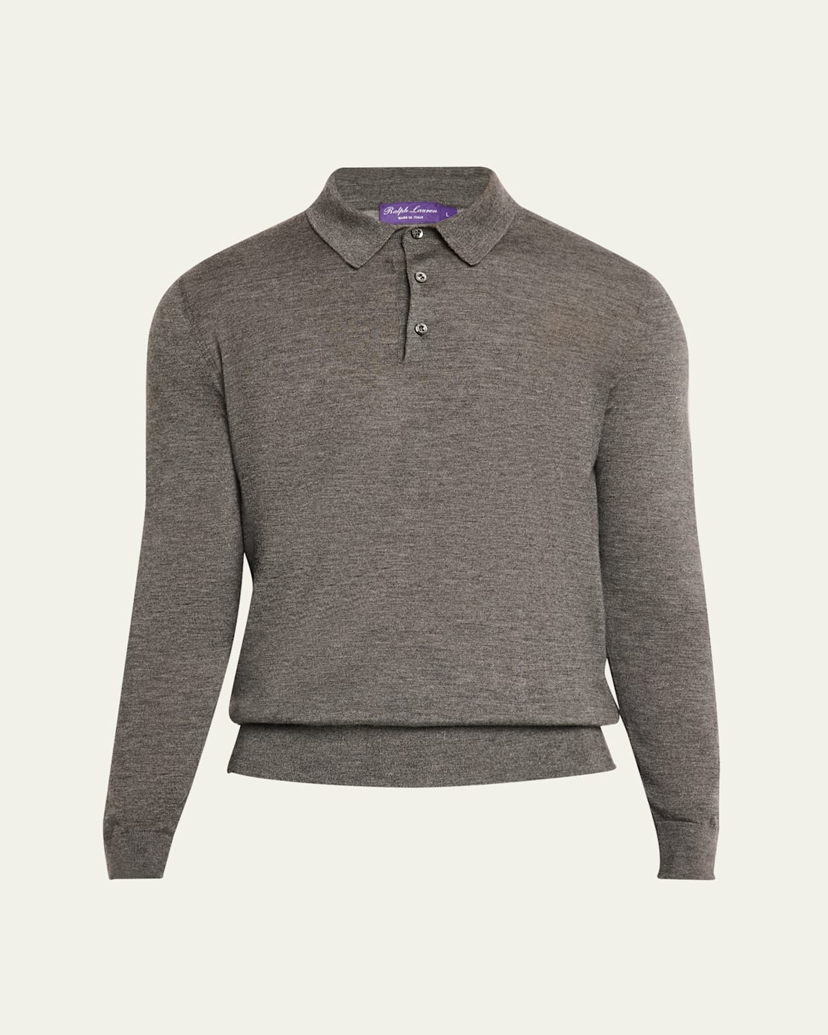 Men's Worsted Cashmere Polo Sweater