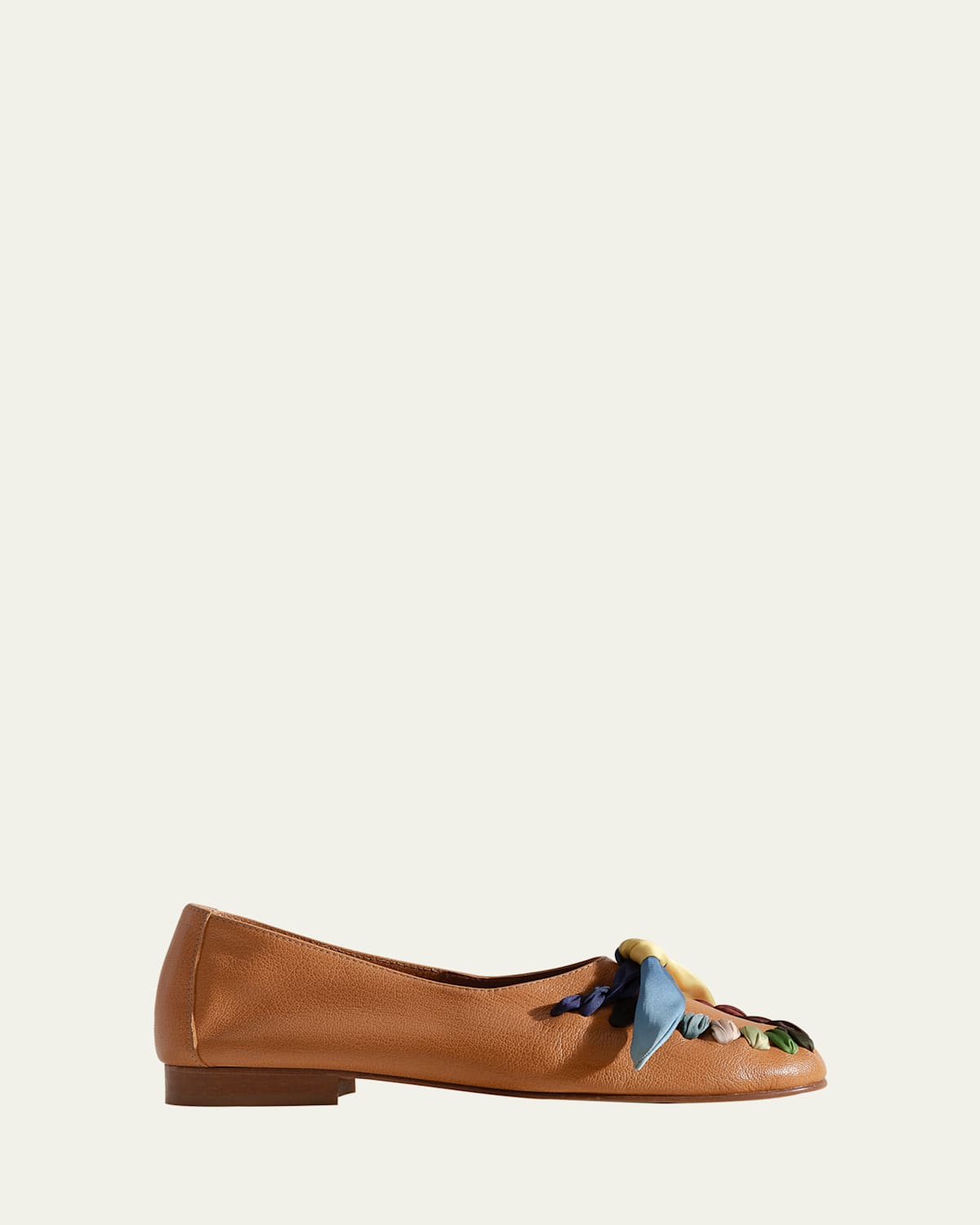 Lambskin Multicolored Lace-Up Ballerina Loafers