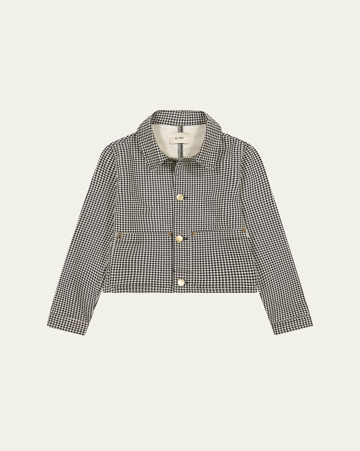 Shop Dl1961 Girl's Manning Houndstooth-print Jacket In Sweet Tooth