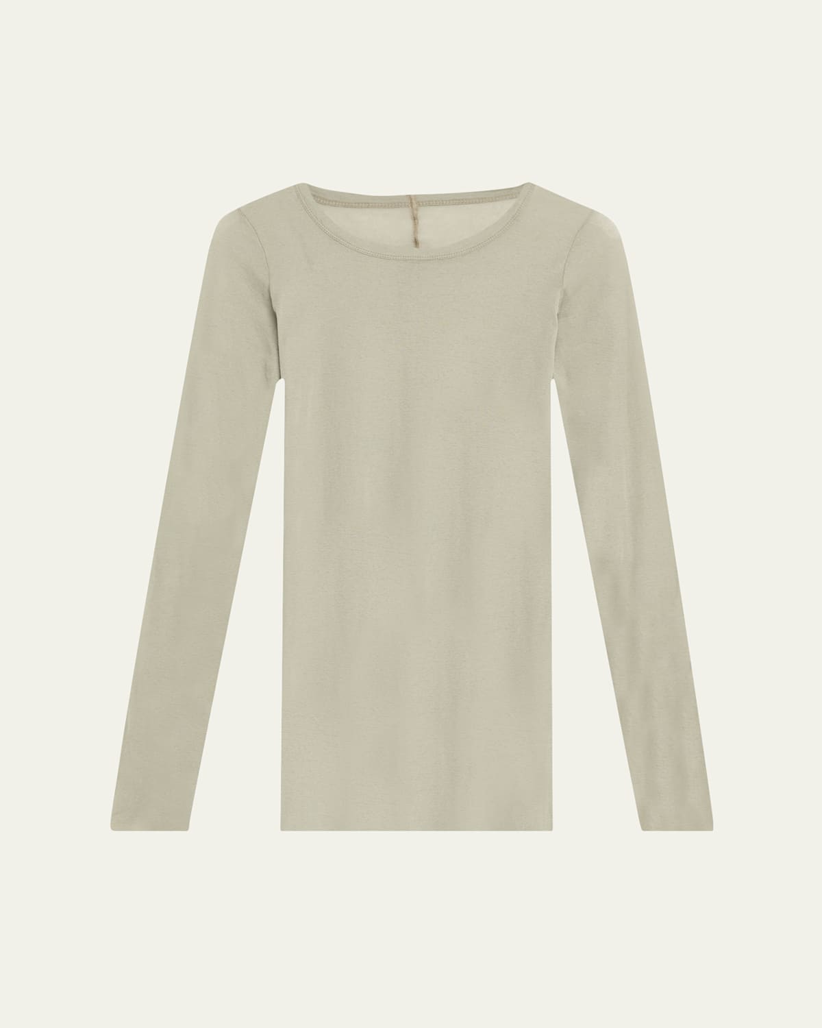 Rick Owens Long Sleeve Mini Rib Top In Celadon