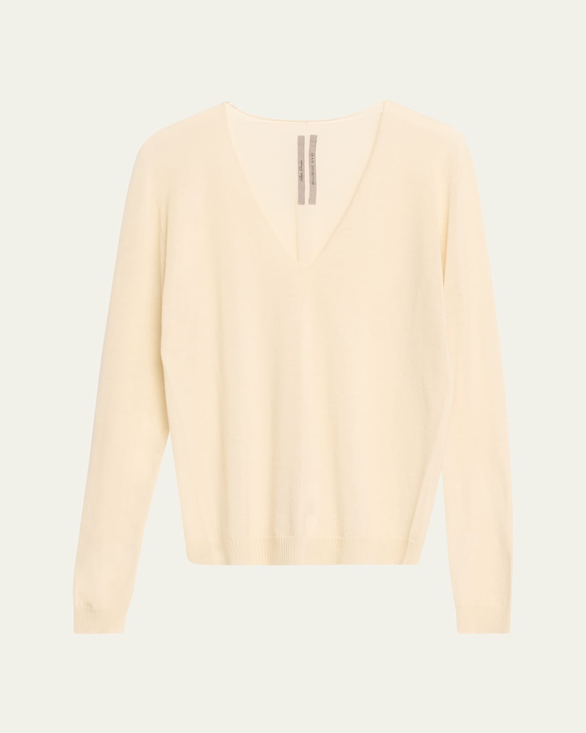 Rick Owens V-neck Wool Sweater In Dinge