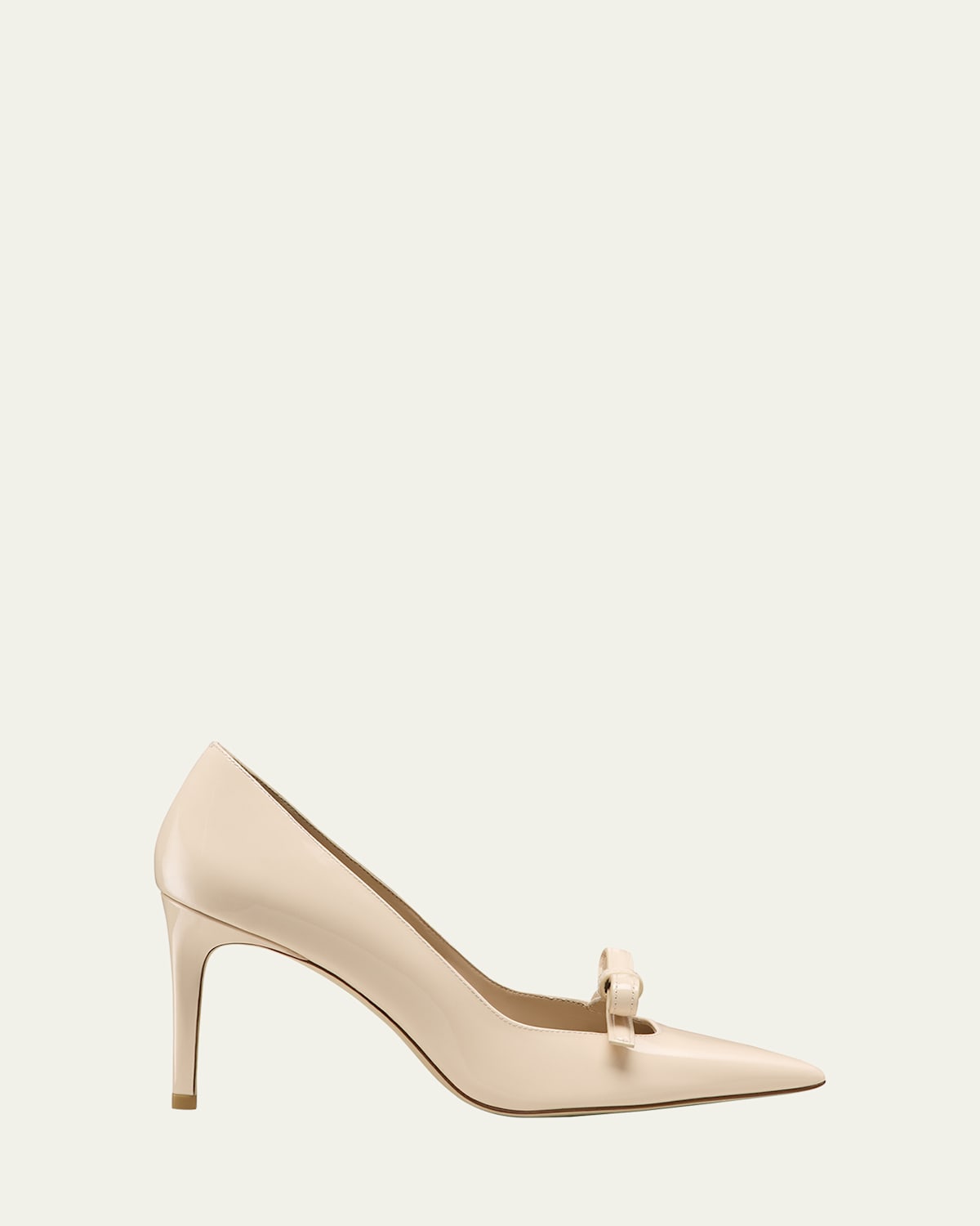 Stuart Weitzman Stuart Felicity Patent Bow Pumps In Brown