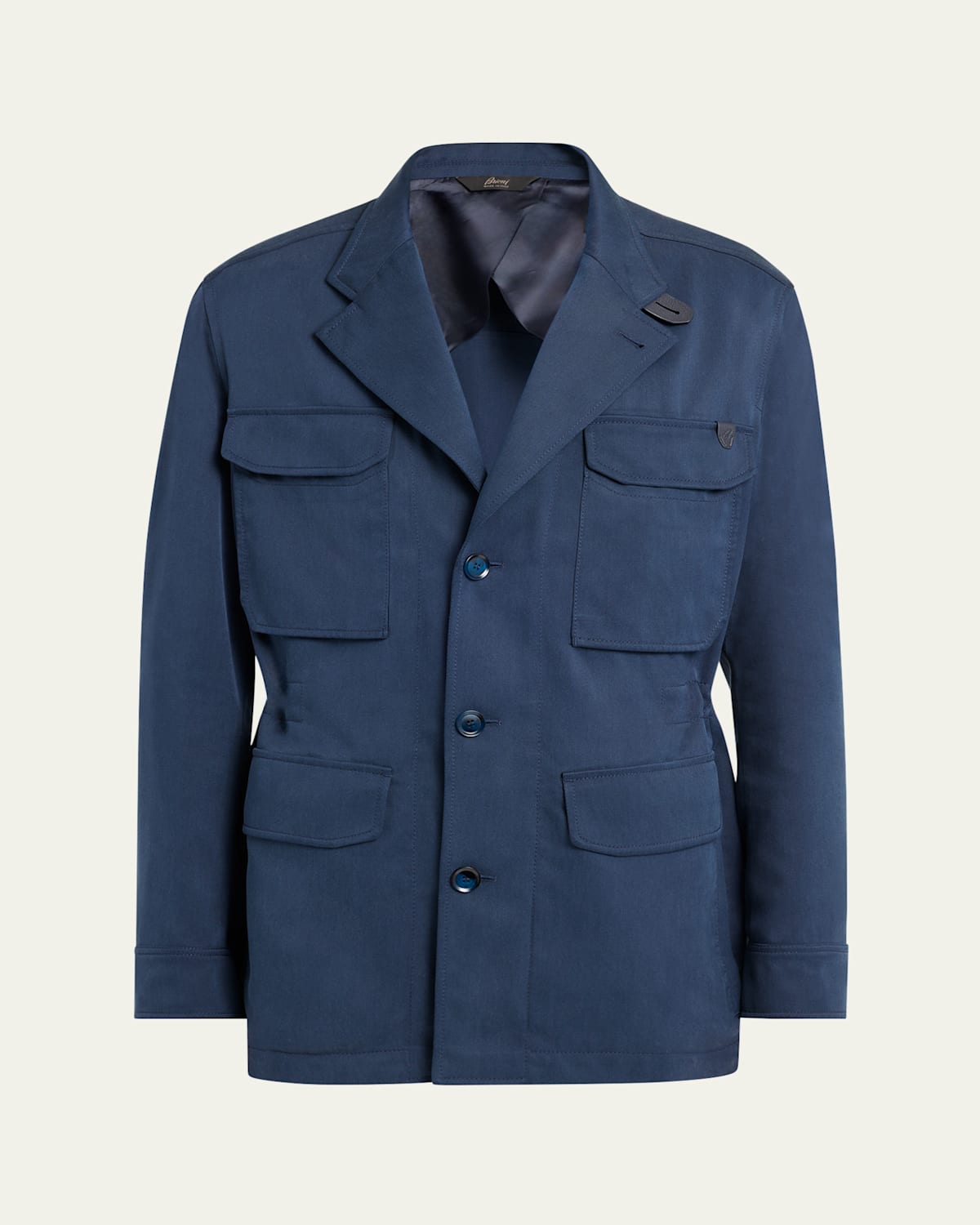 Brioni Sahariana Jacket In Sapphire