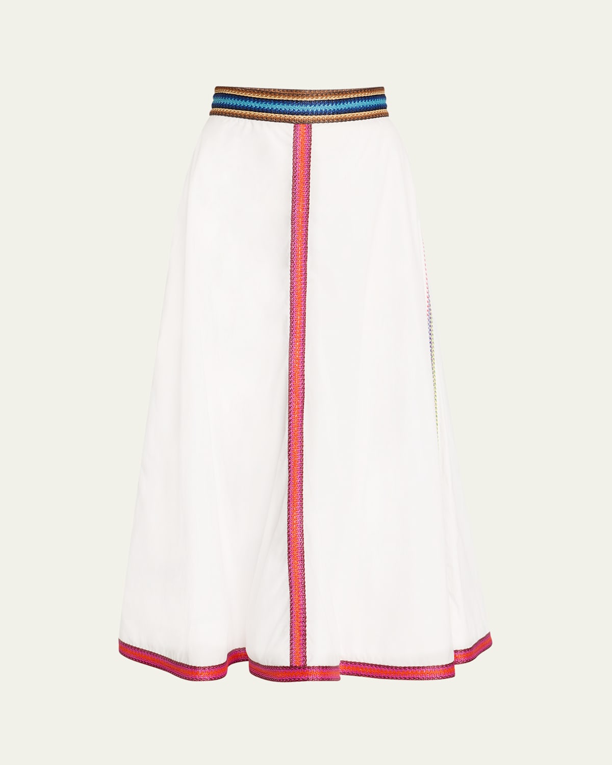 Rosie Assoulin Quartered Cotton A-line Midi Skirt In White