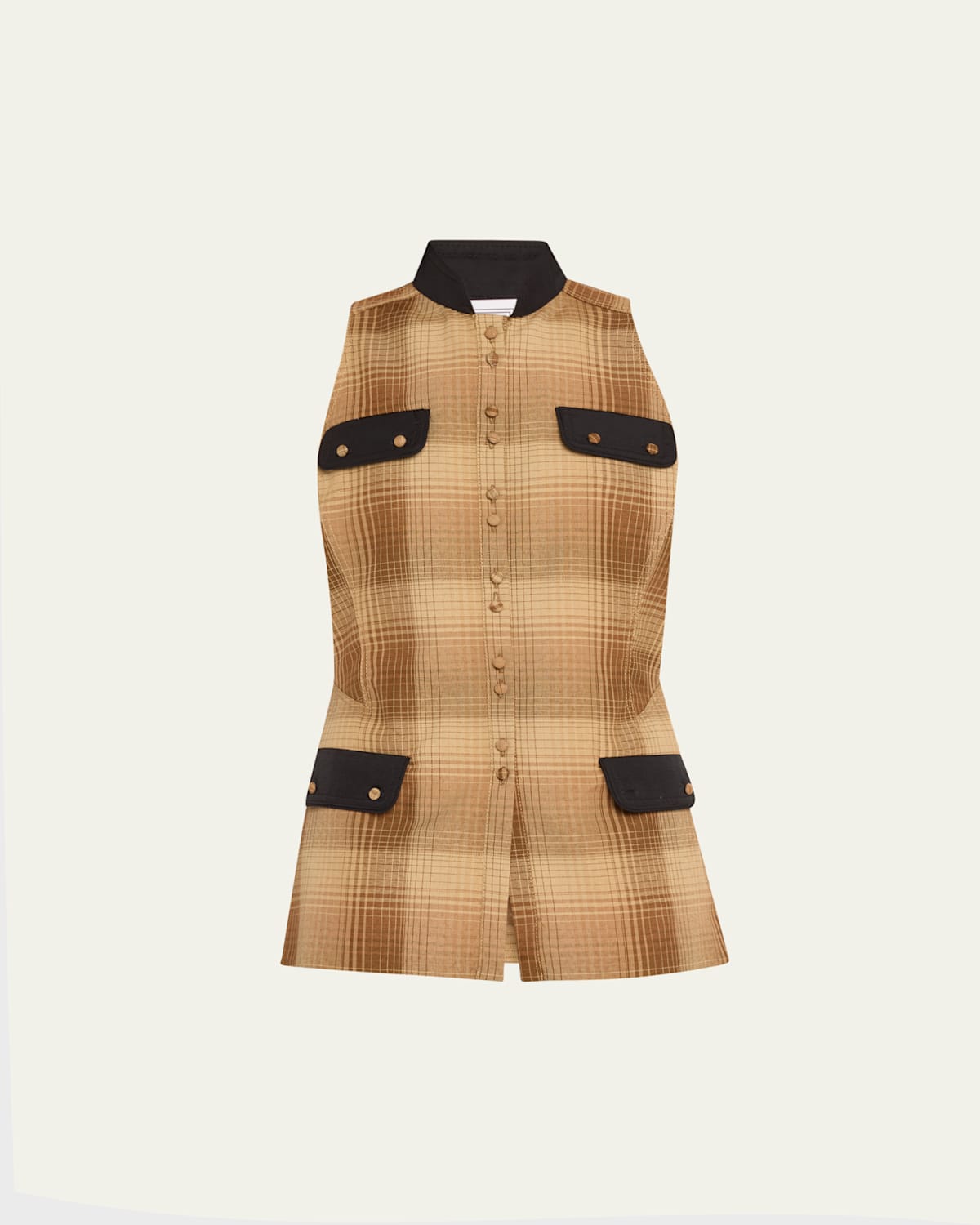 Shop Rosie Assoulin Plaid Emotionally Vested Vest In Brown
