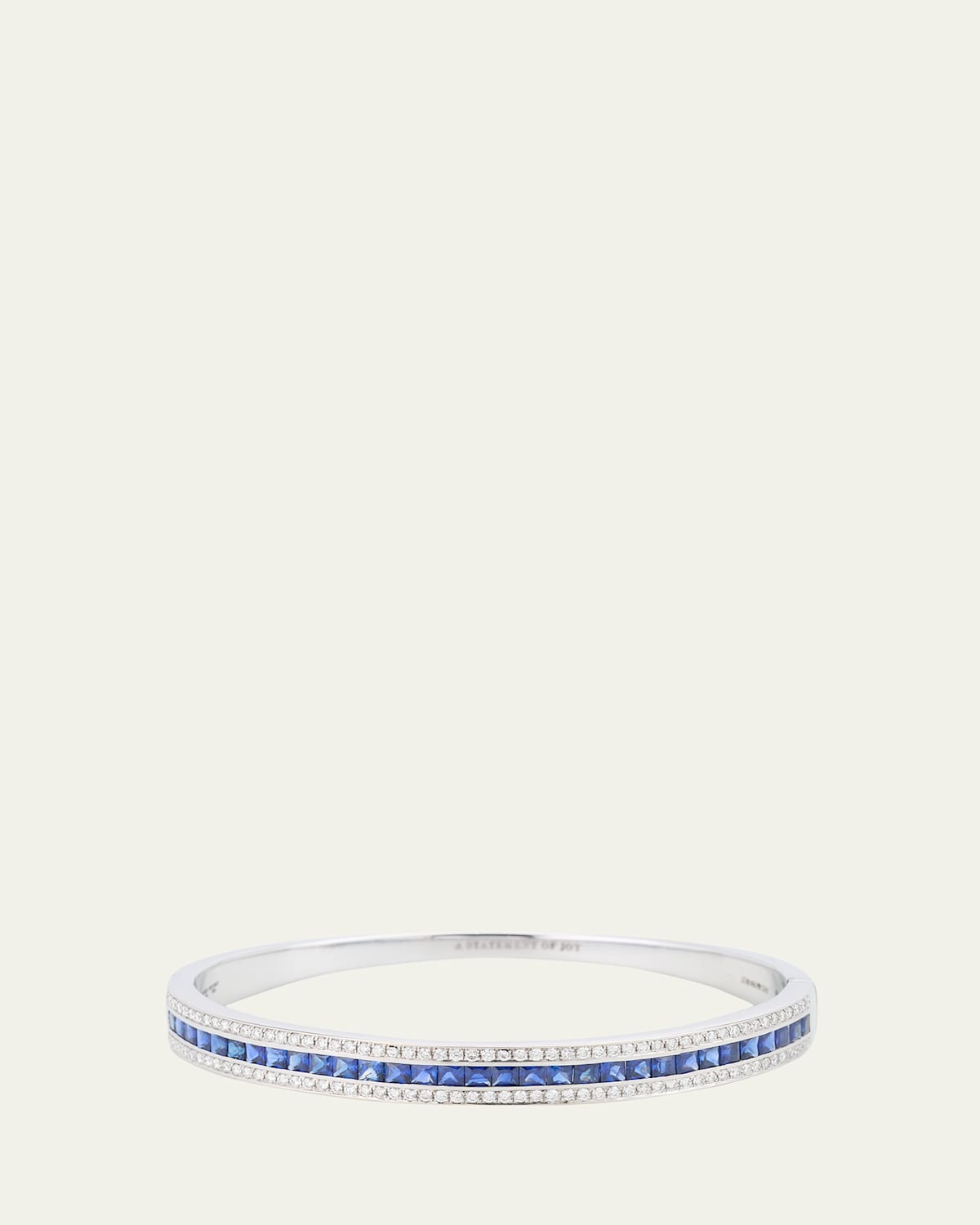 The Union Diamond and Blue Sapphire Bangle Bracelet